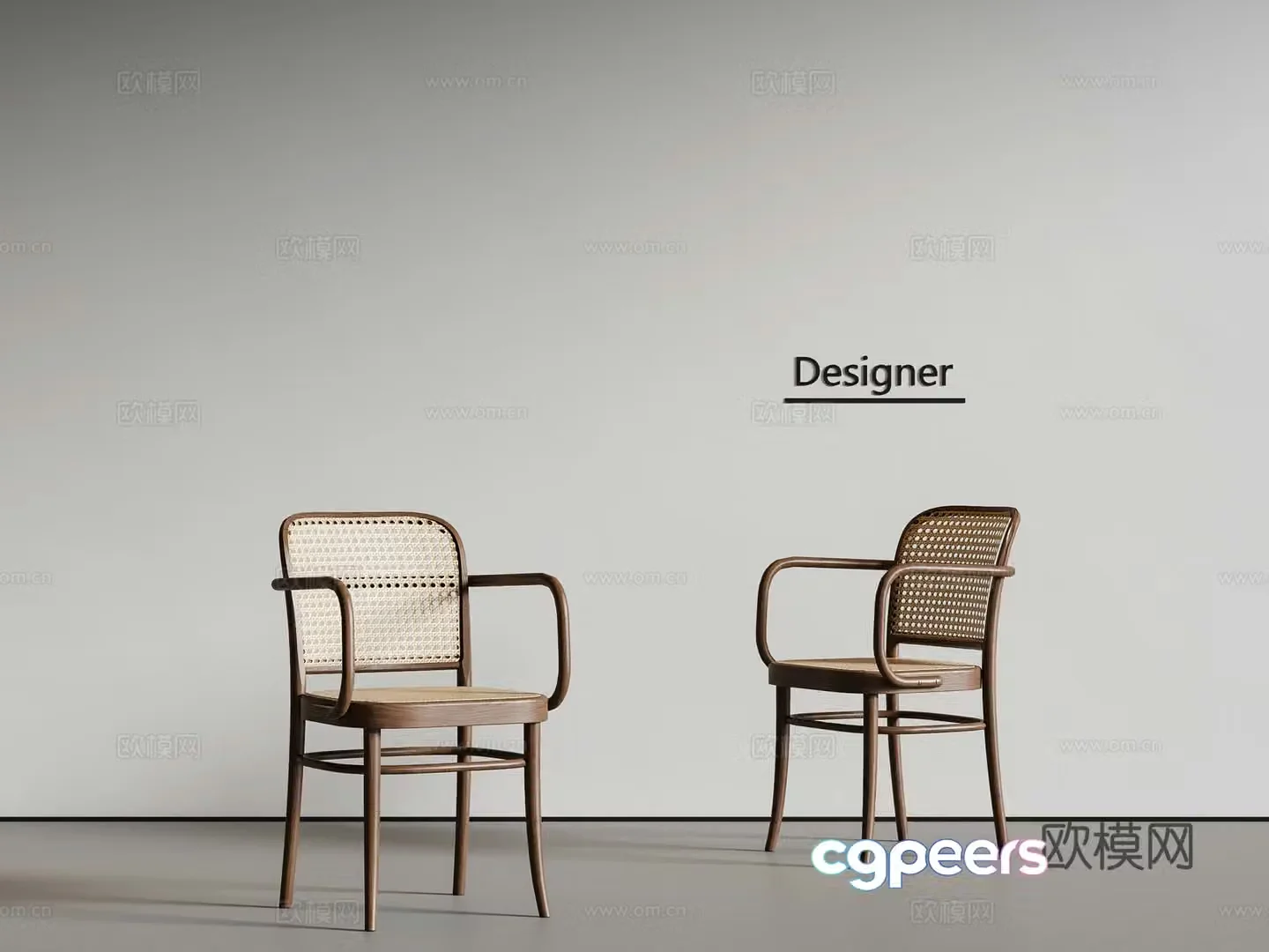 Medium style dining chair single chair 3d model