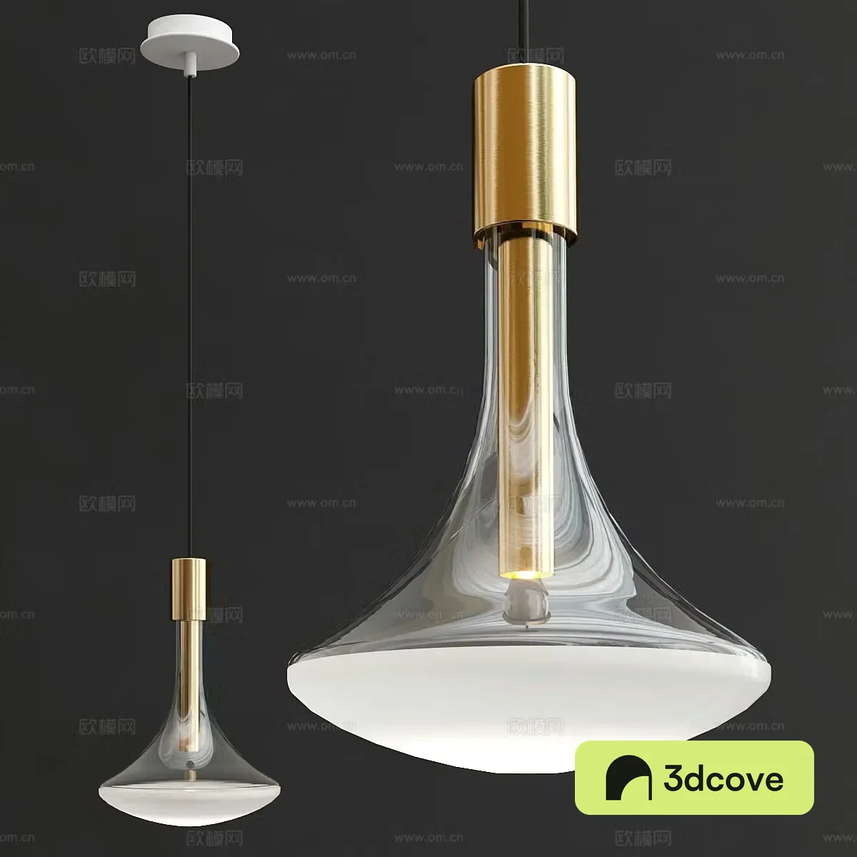 Modern CATHODE Metal Glass Chandelier