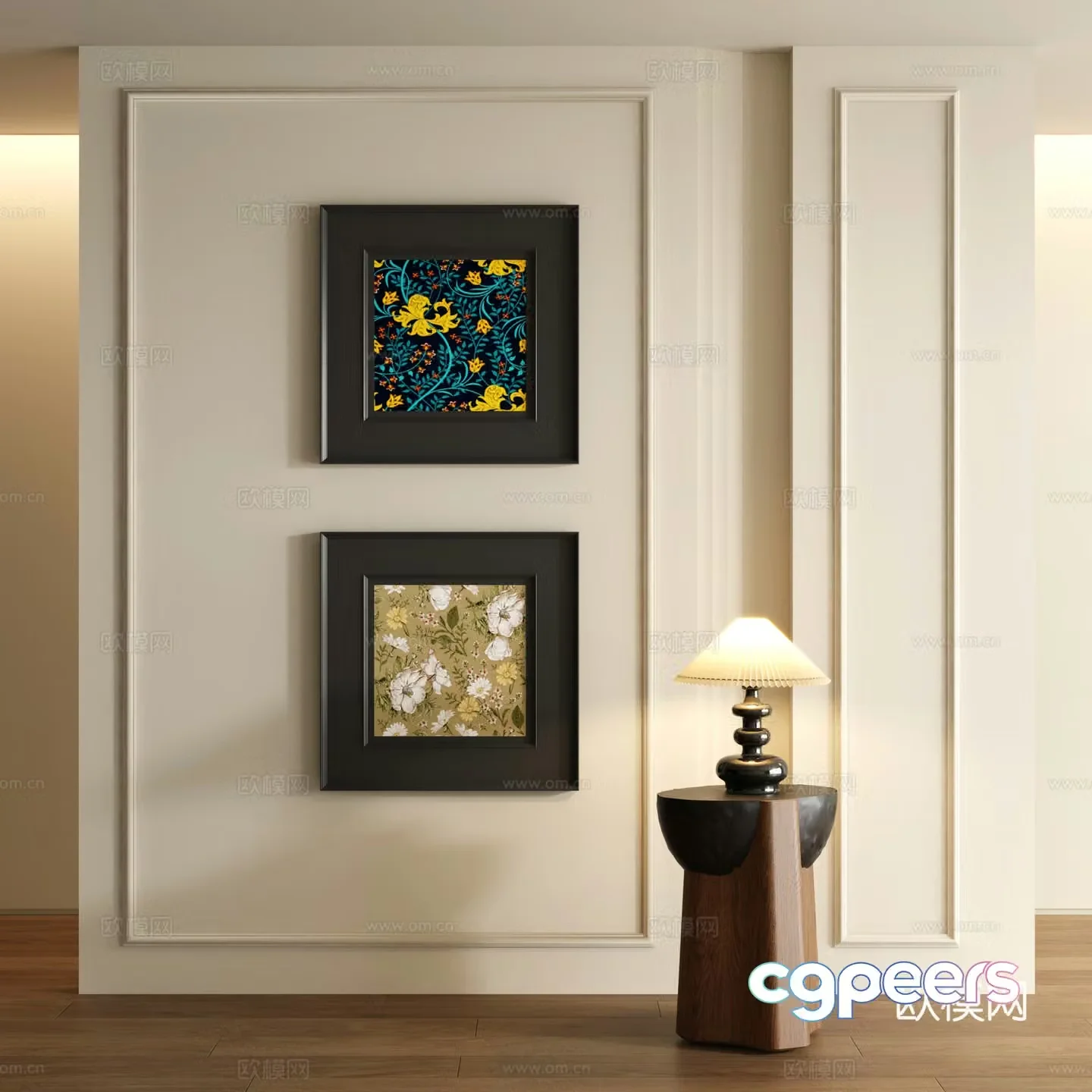 3D model of medieval style decorative painting