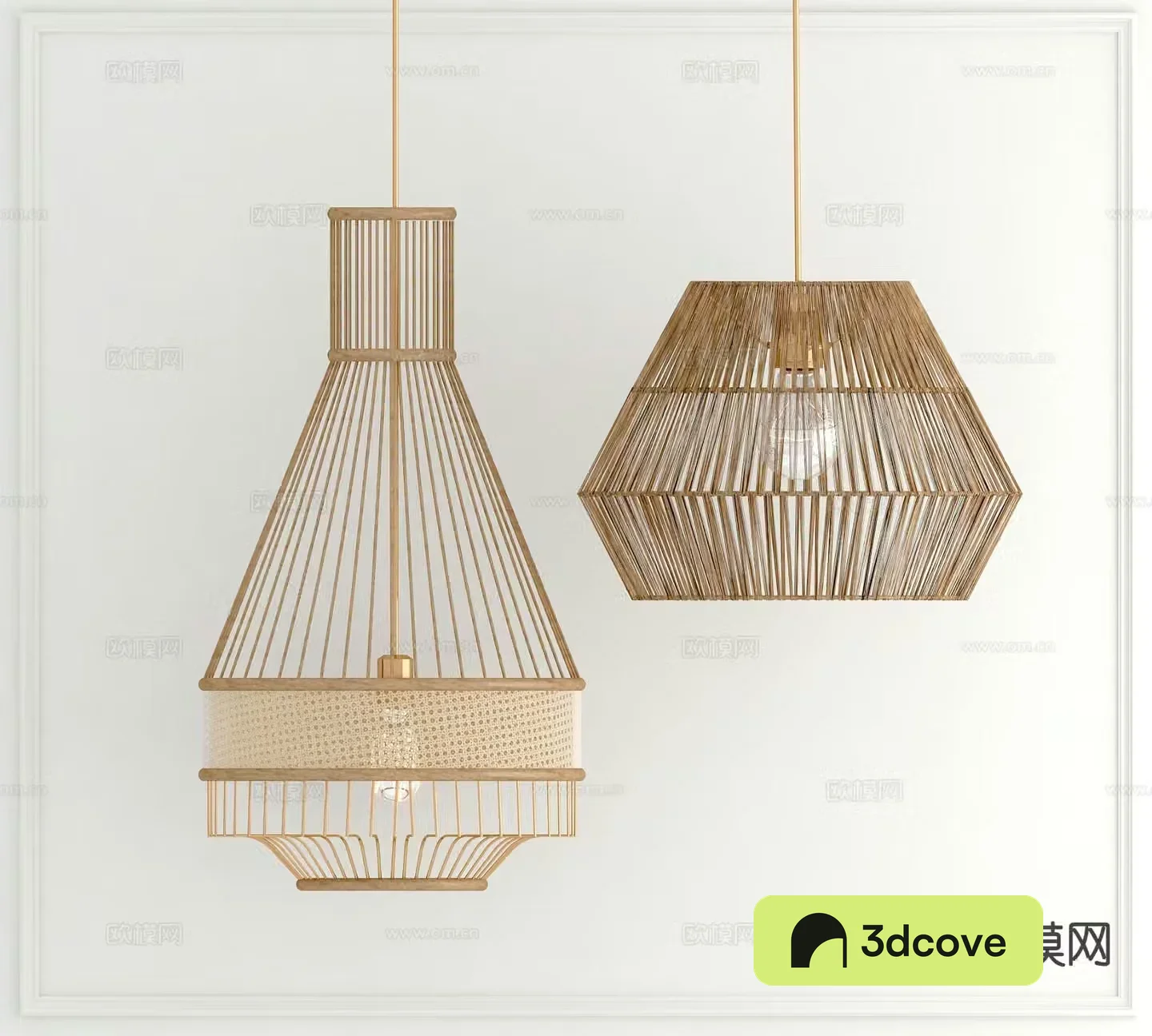 Wabi-sabi chandelier bamboo chandelier