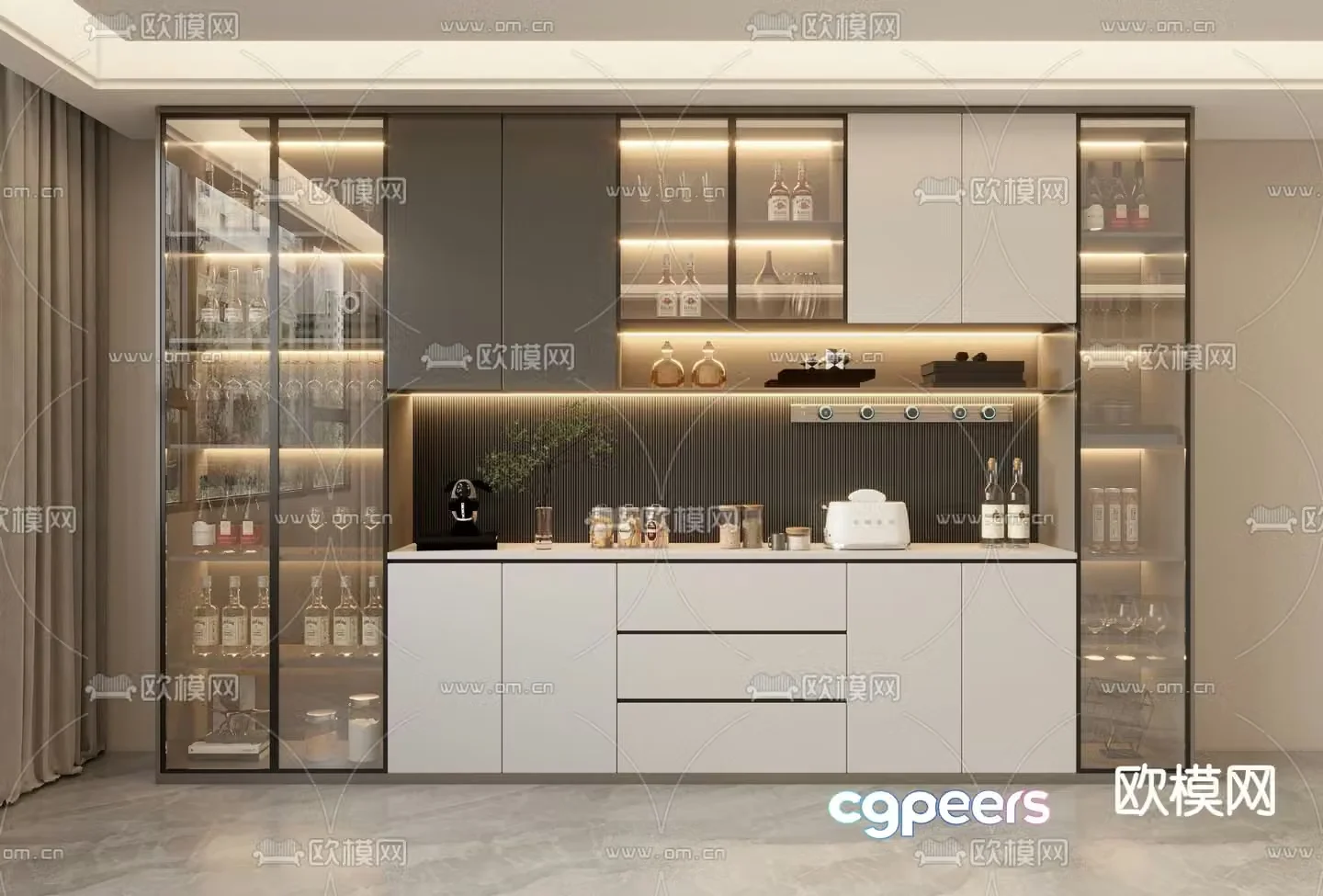 Sideboard wine cabinet 3d model