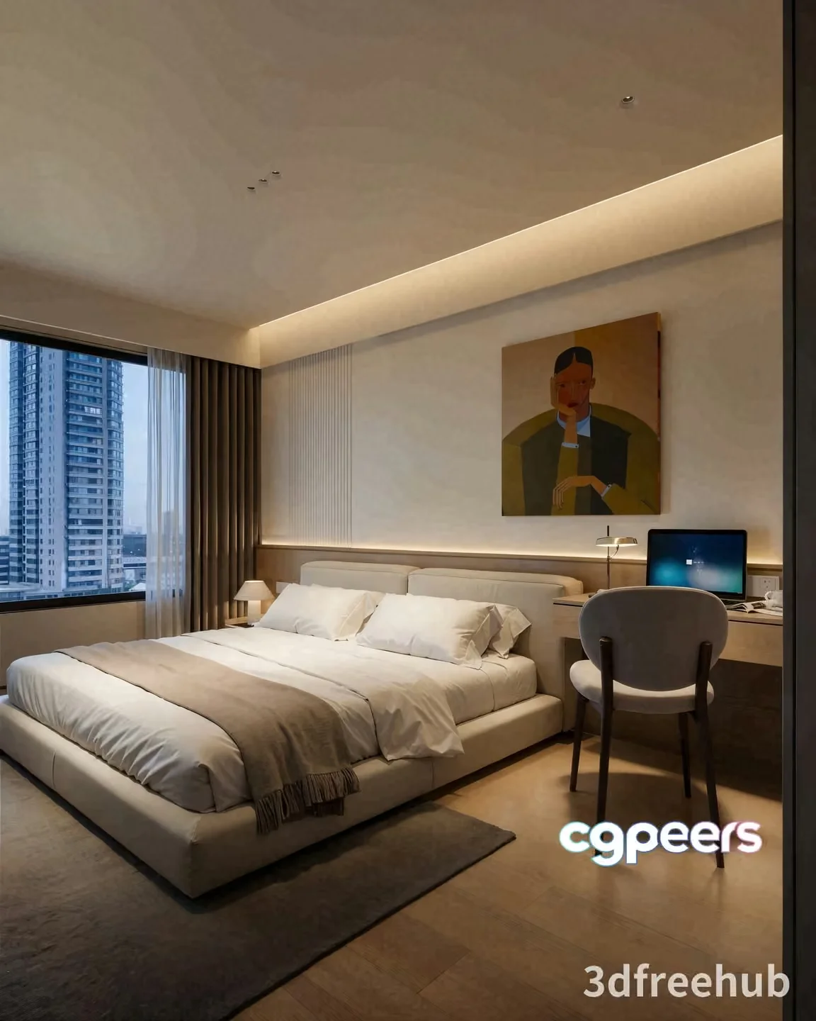 Modern Bedroom Suite 3D Model – 22258 – VRAY Render