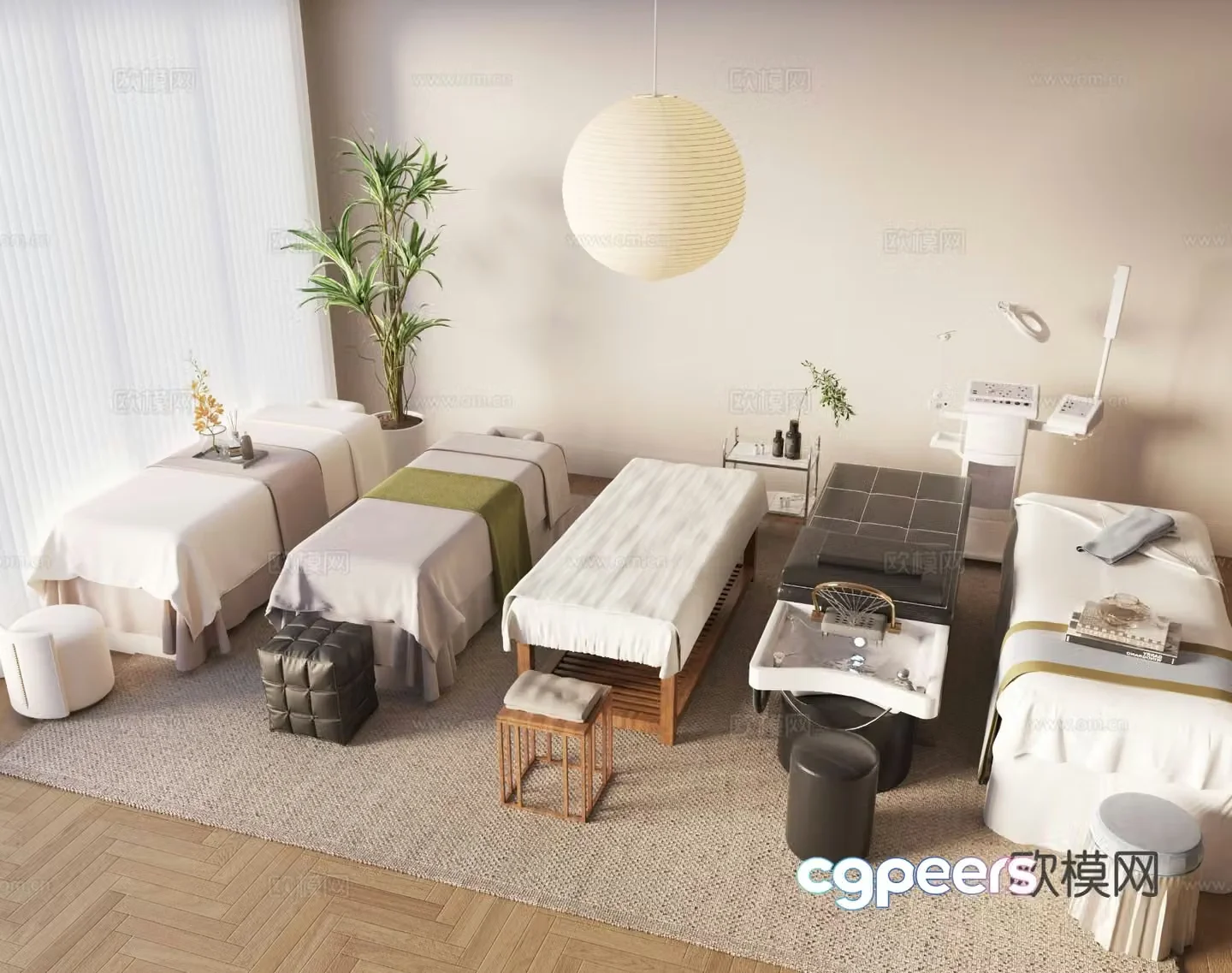 Massage bed beauty bed shampoo bed physiotherapy bed 3D model