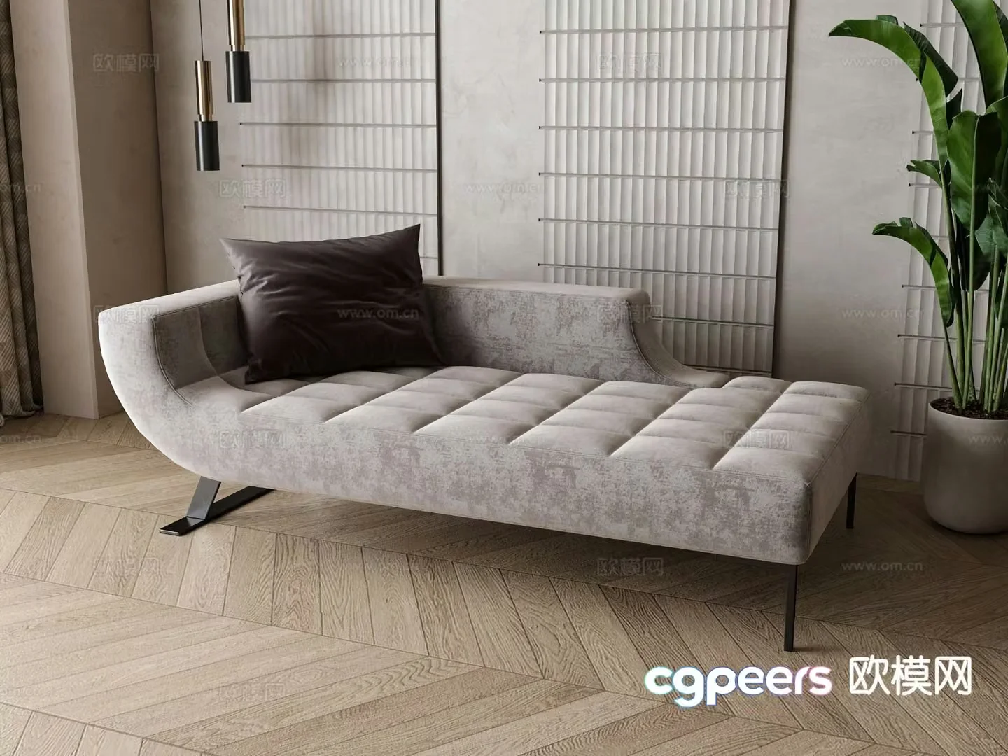 Modern chaise longue 3D model of chaise longue