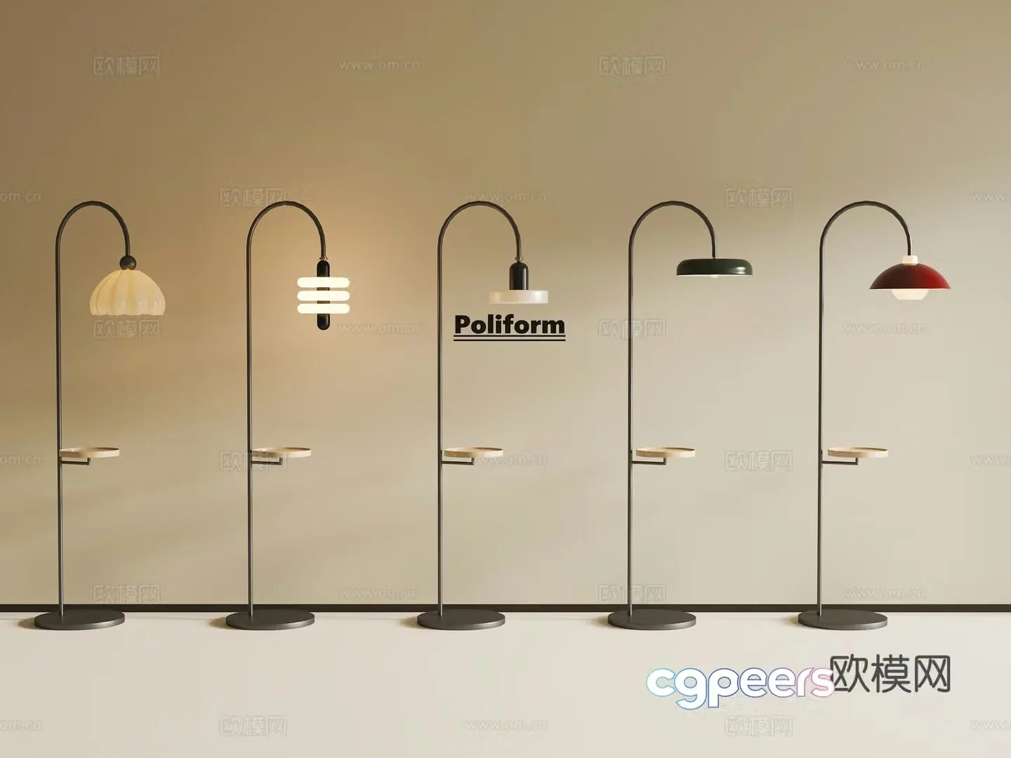 French retro floor lamp Medium retro floor lamp Medium ancient walien floor lamp Tea table floor lamp 3D model