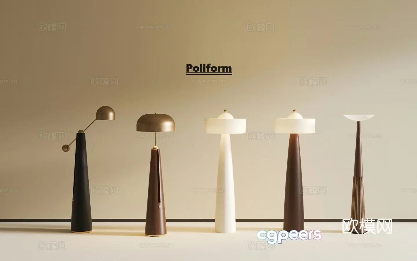 Medium retro floor lamp Simple floor lamp French retro floor lamp 3D model