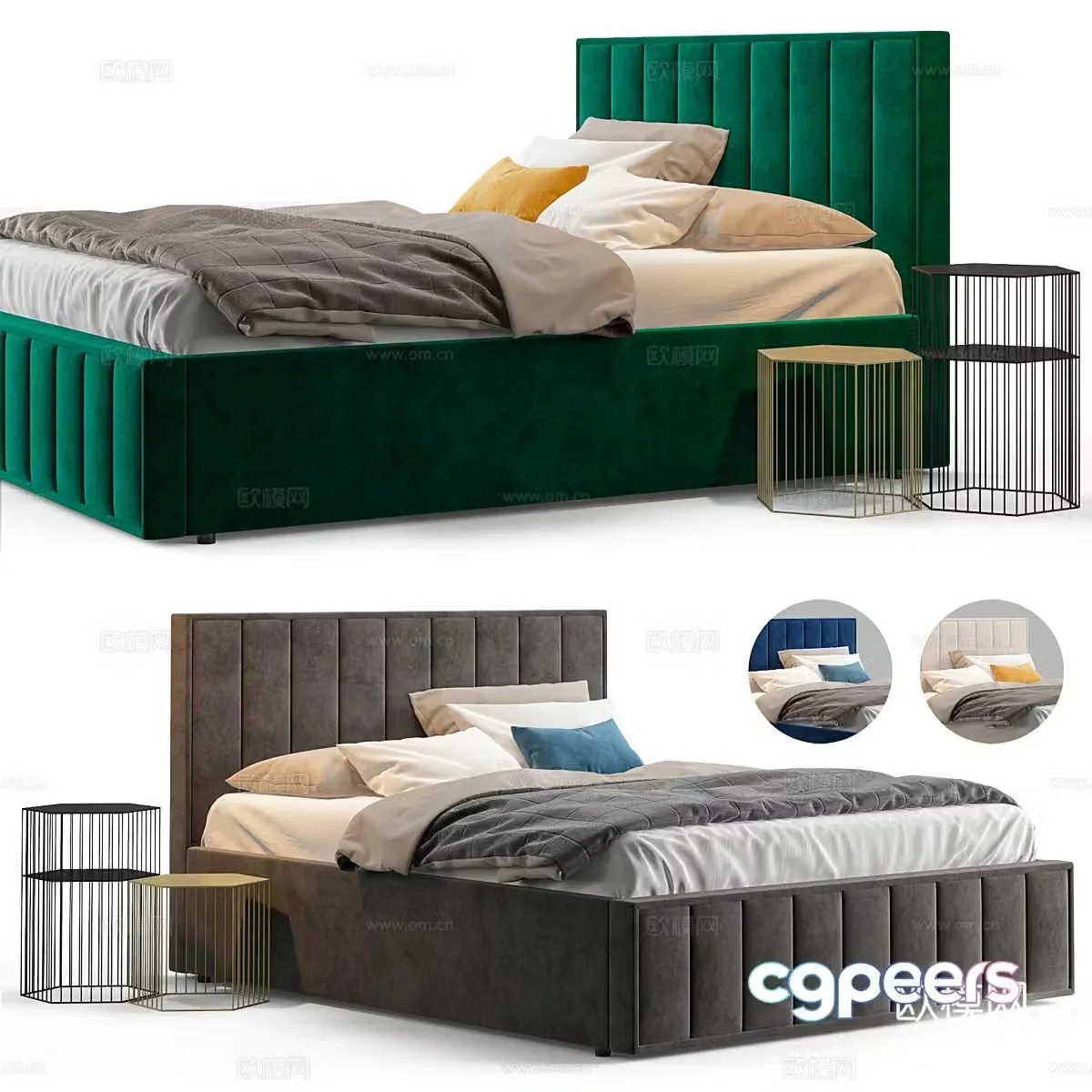 Modern light luxury children’s bed 3D model