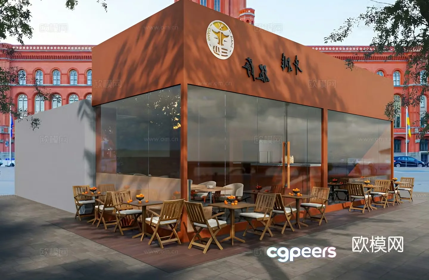 Modern cafe Working cafe Restaurant Head Chair Bar 3d Model