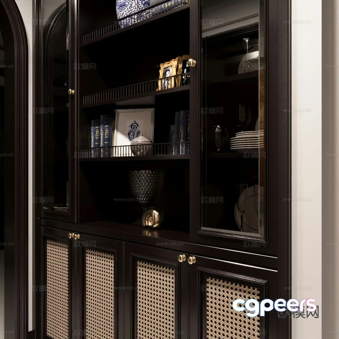 Medieval style entrance cabinet entry cabinet high cabinet 3D model