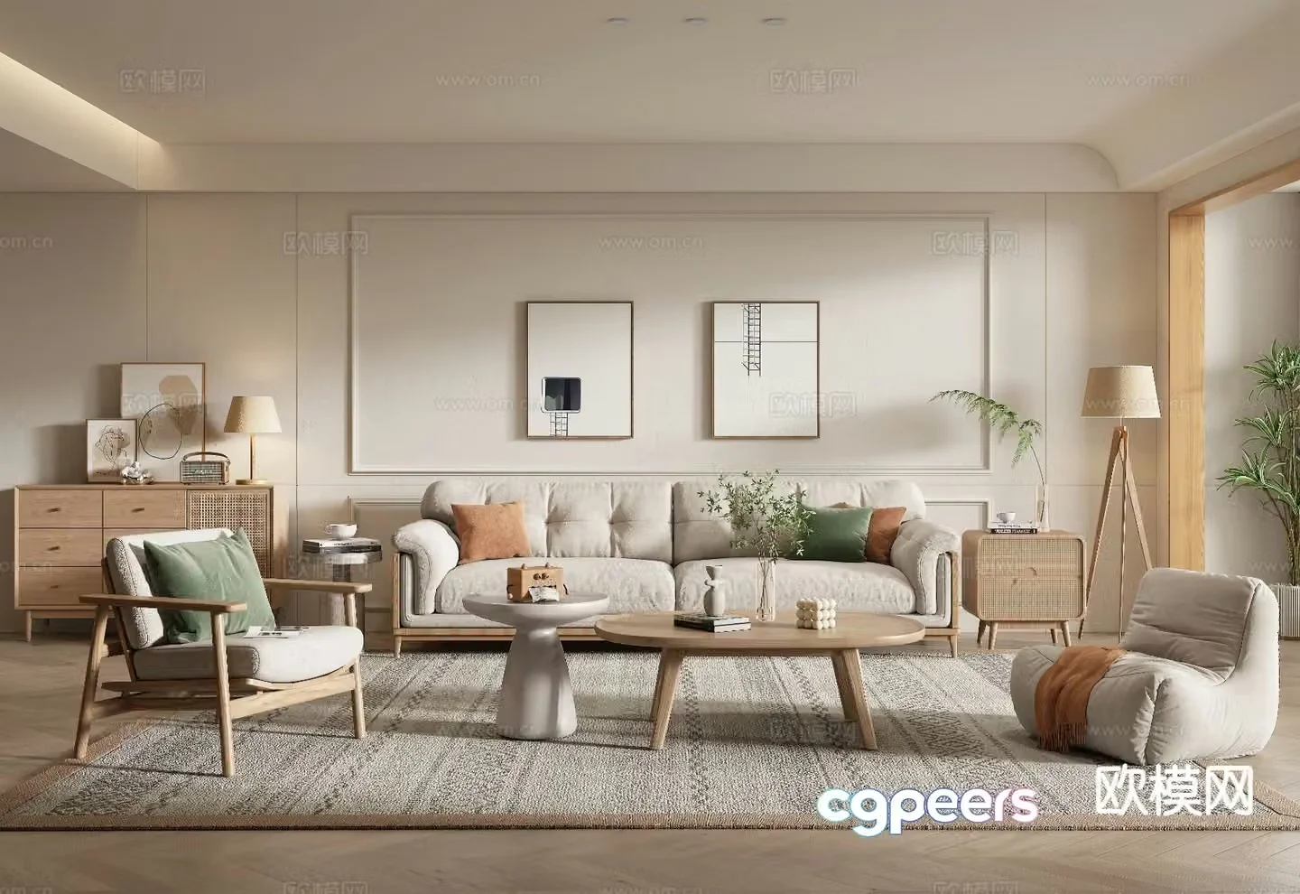 Nordic living room 3d model