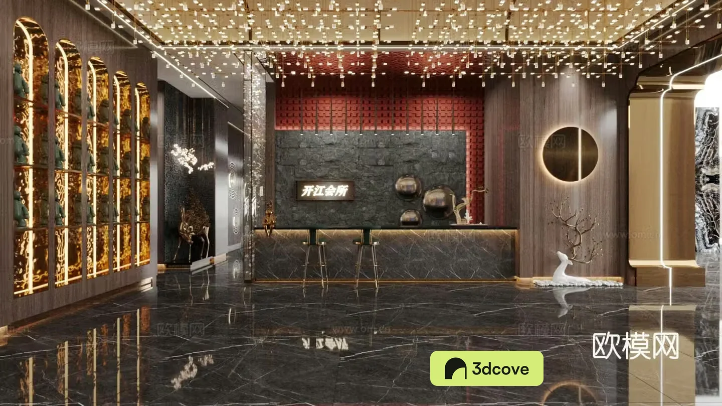 Modern bathing club front desk