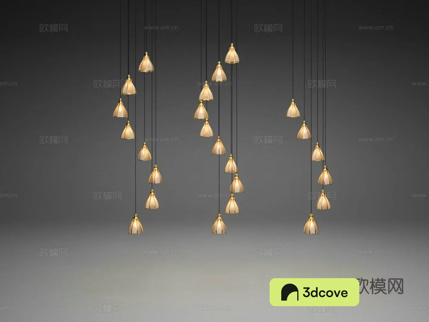 Stair-long chandeliers copper European light luxury American simple apartment duplex stairs