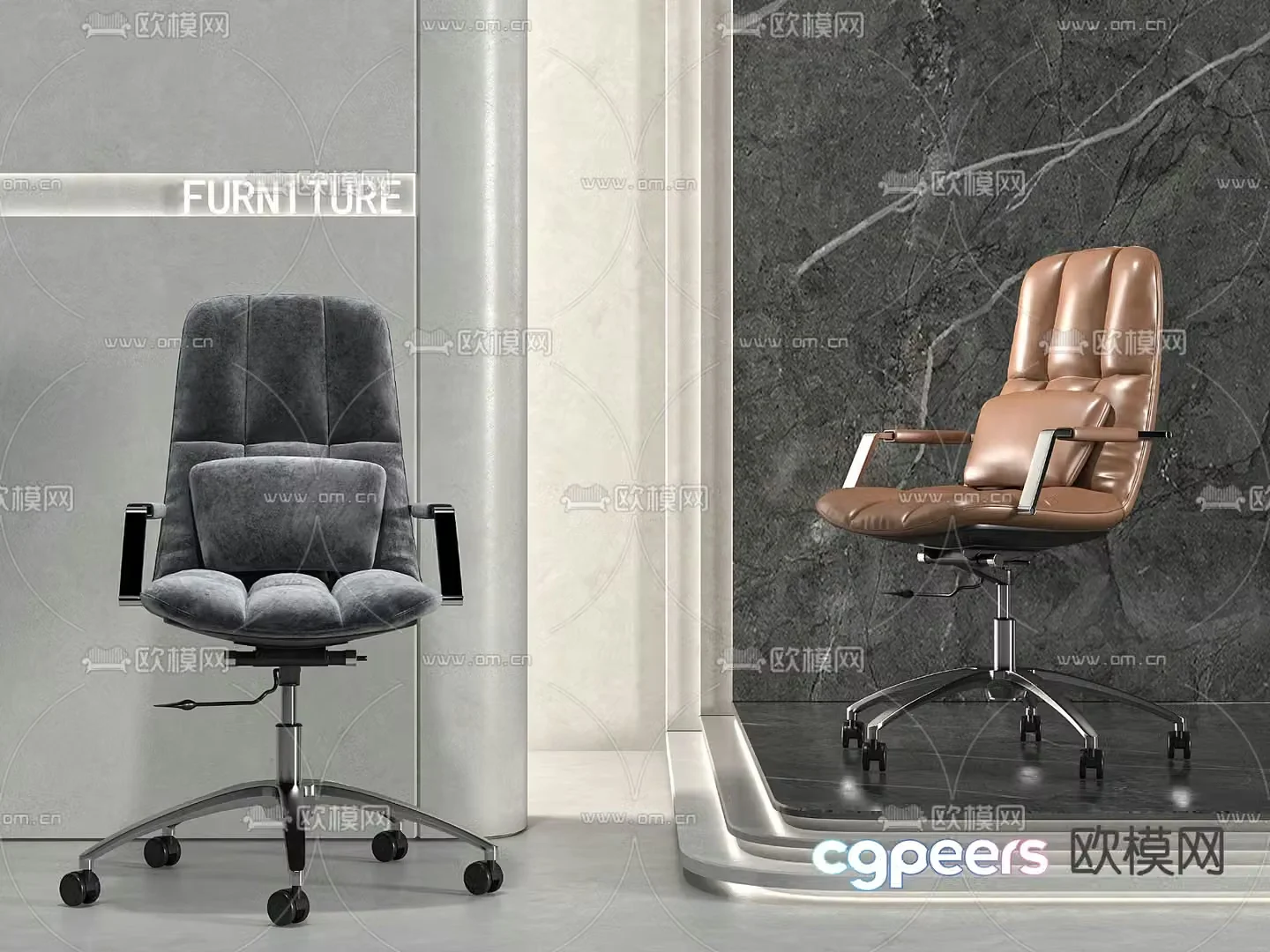 Office chair swivel chair shift chair staff chair 3d model