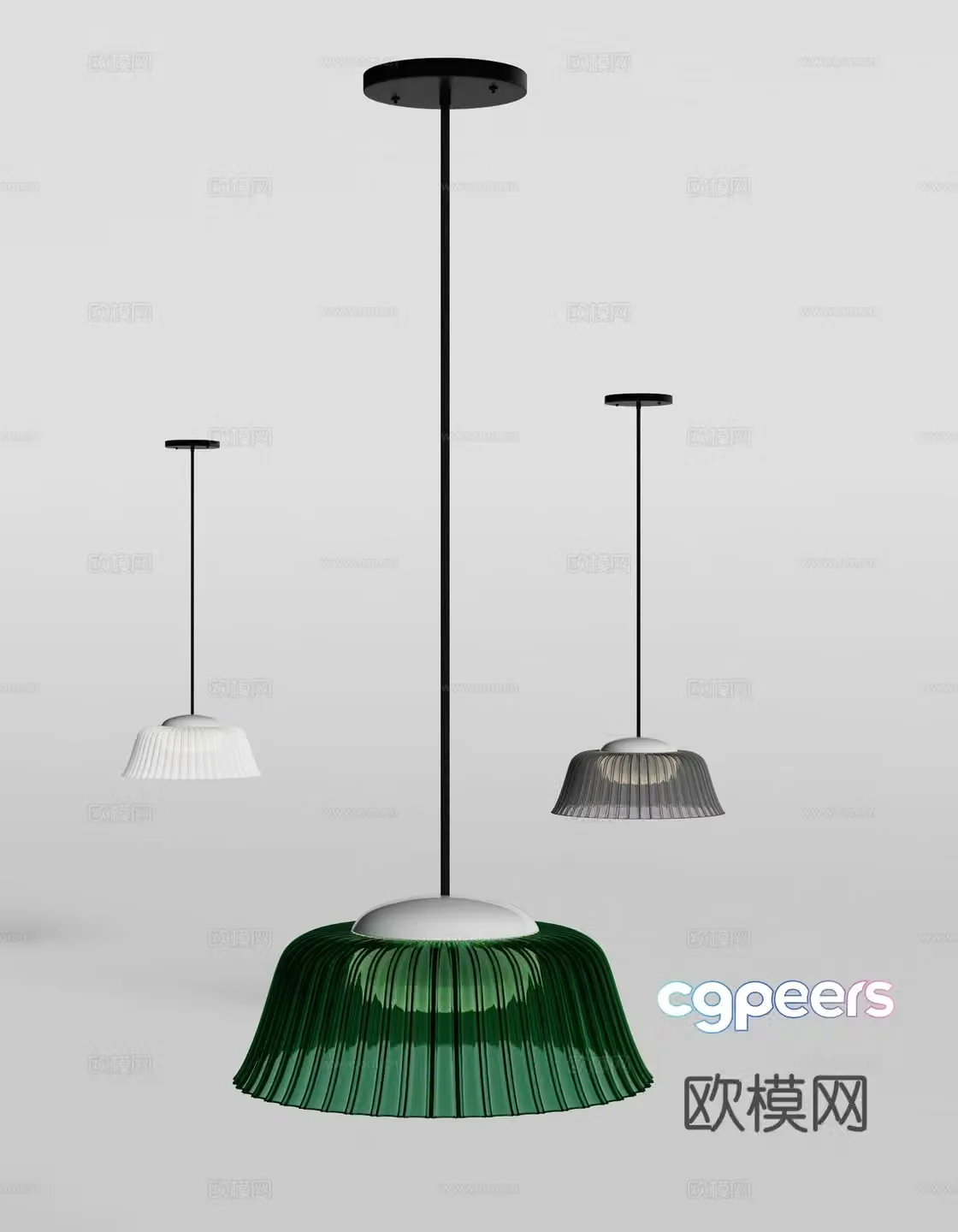 Modern glass small chandelier 3d model