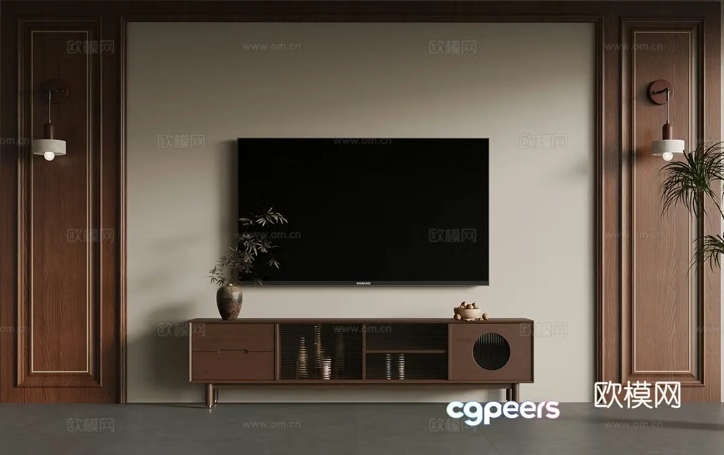 TV cabinet new Chinese TV cabinet 3D model