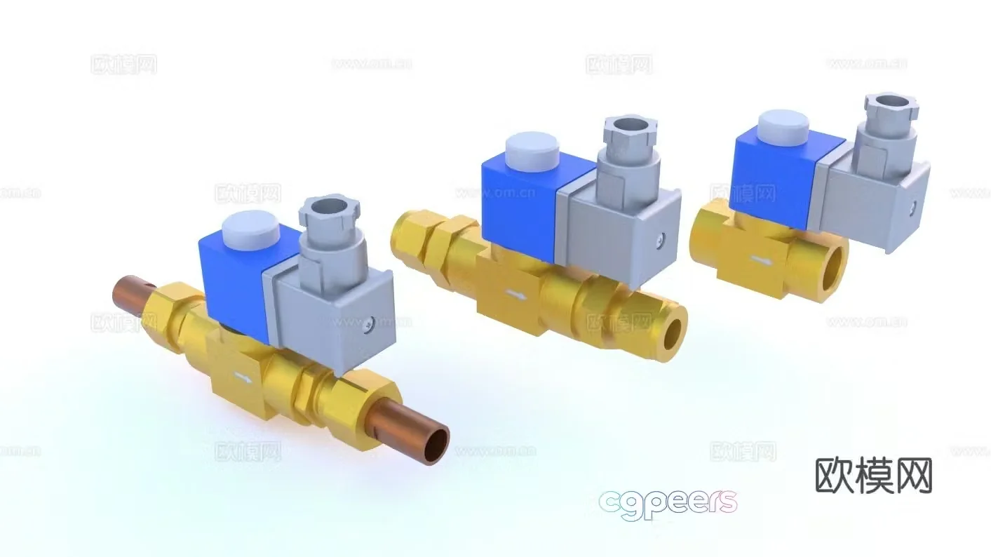 Solenoid valve Ball valve Pipe valve Gate valve Butterfly valve Regulating valve Pressure valve Manual valve 3D model