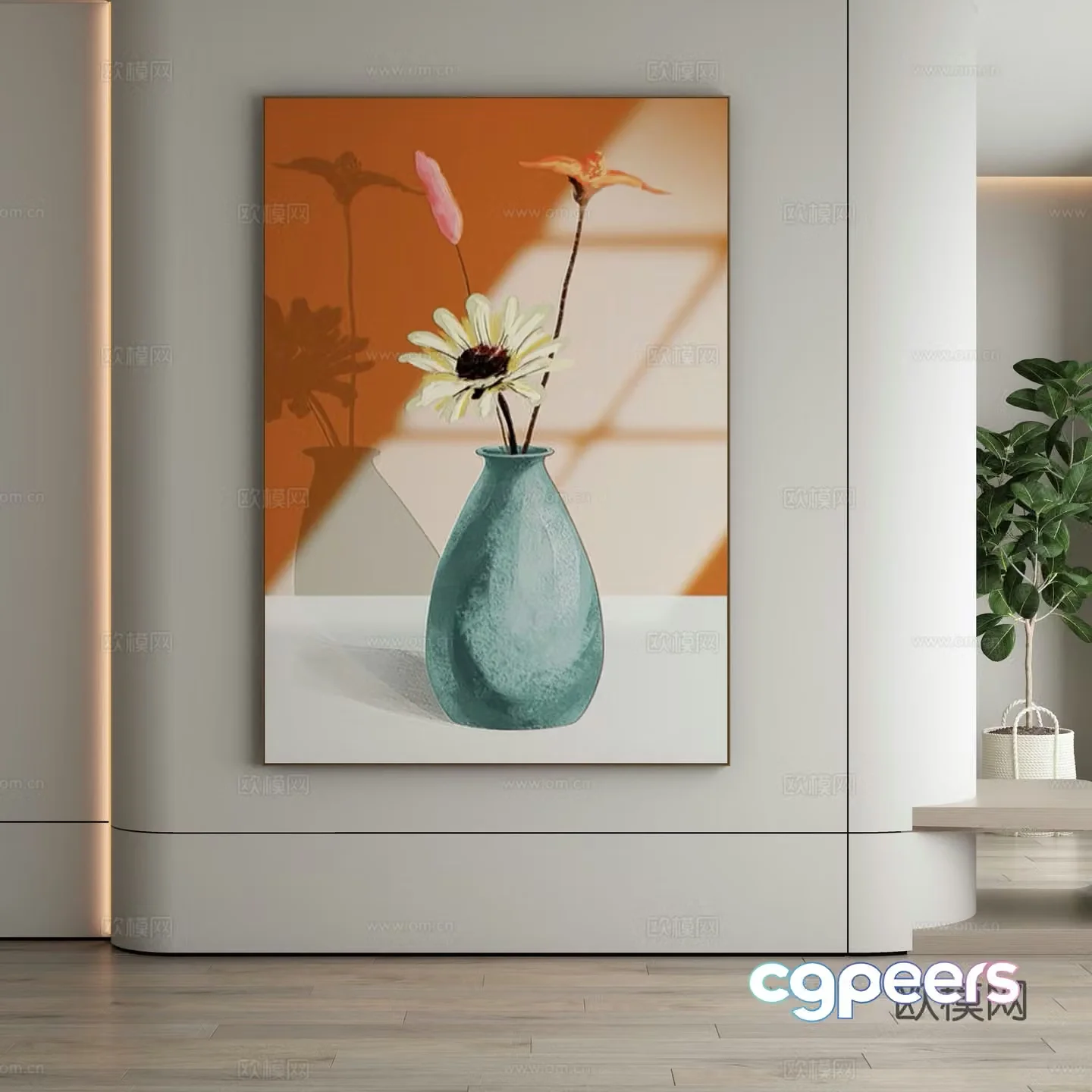 Modern Wasabi Hanging Painting Oil Painting 3D Model