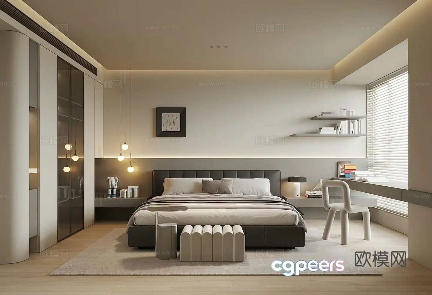 Modern home bedroom 3d model