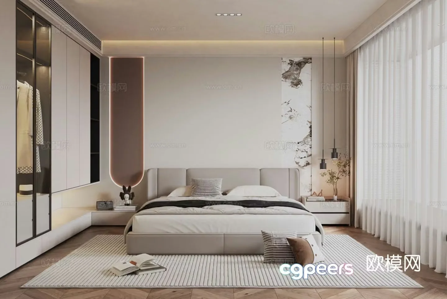 Modern bedroom master bedroom 3d model