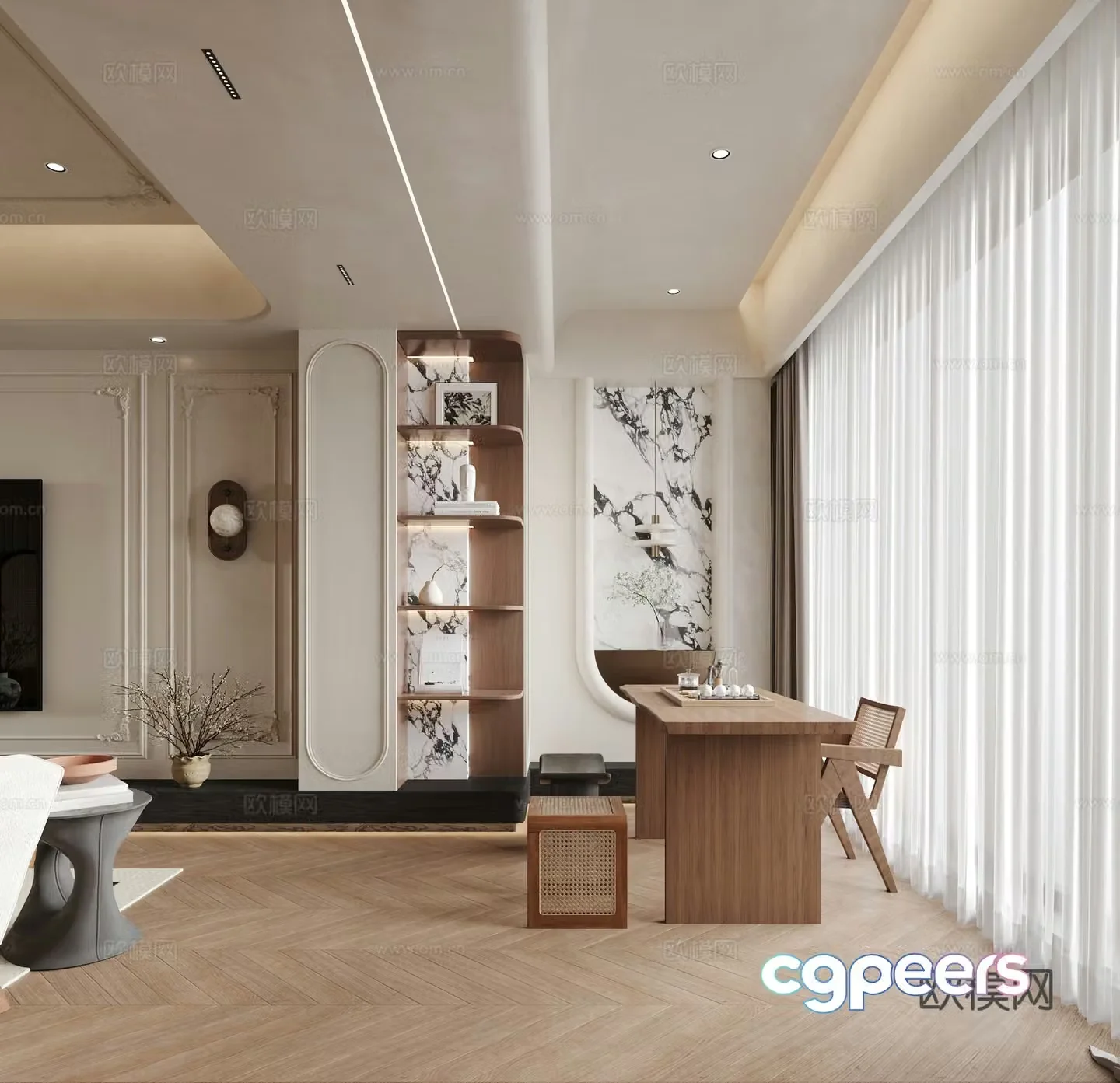 Middle-aged style entrance 3D model