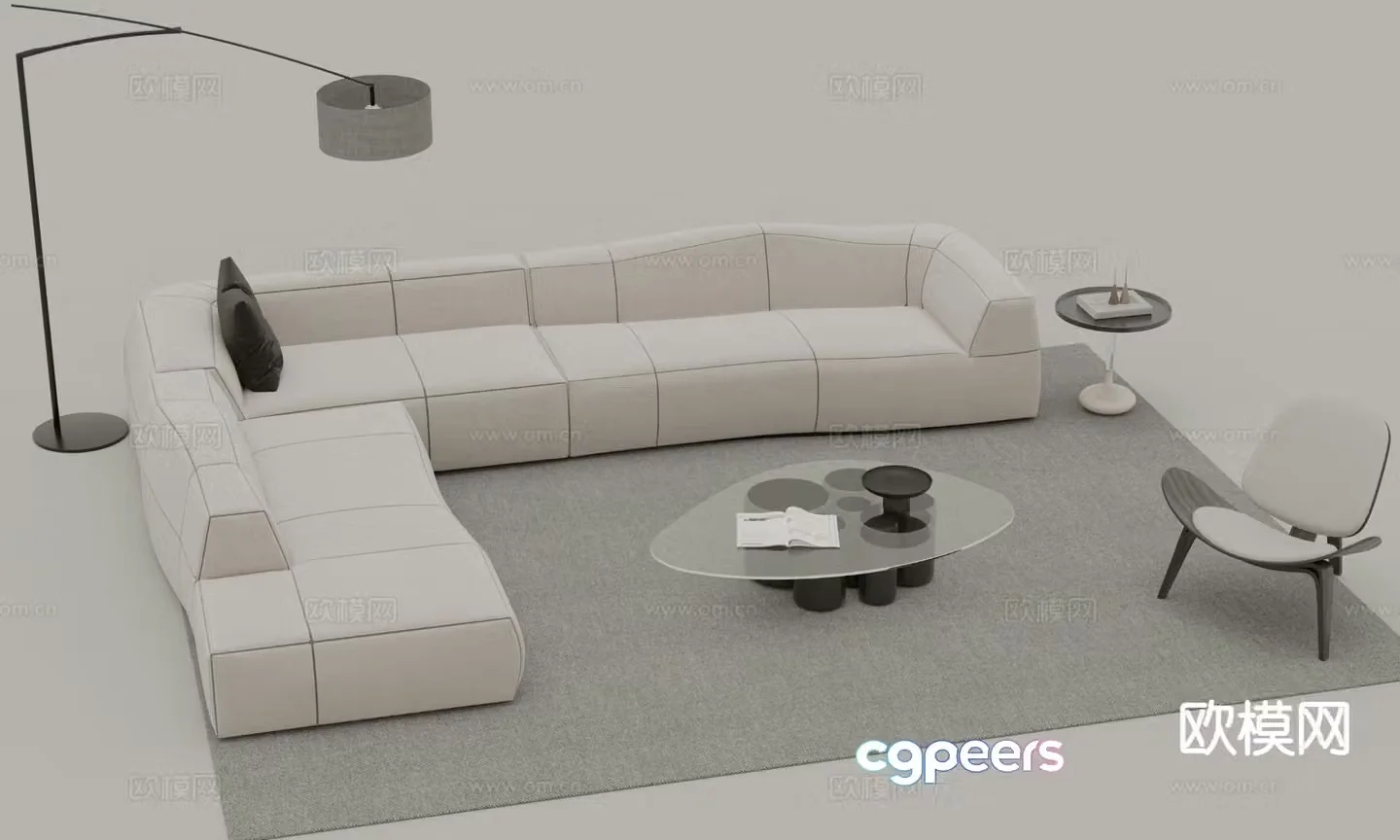 Modern modular sofa corner sofa 3d model