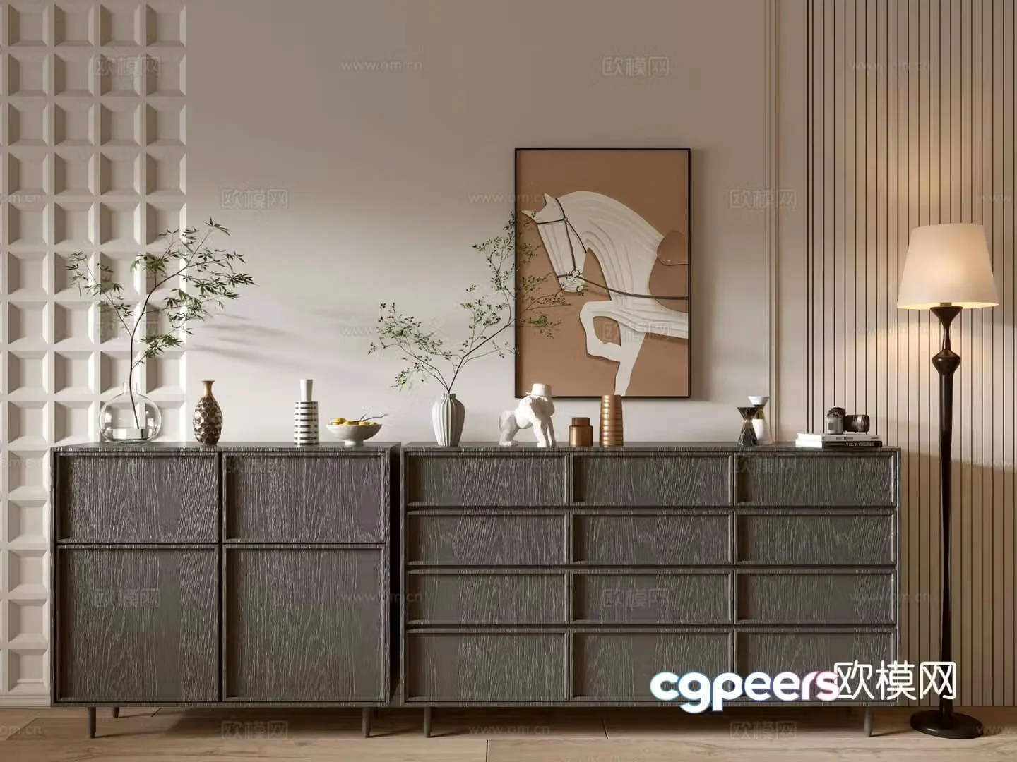 Modern entryway cabinet 3d model