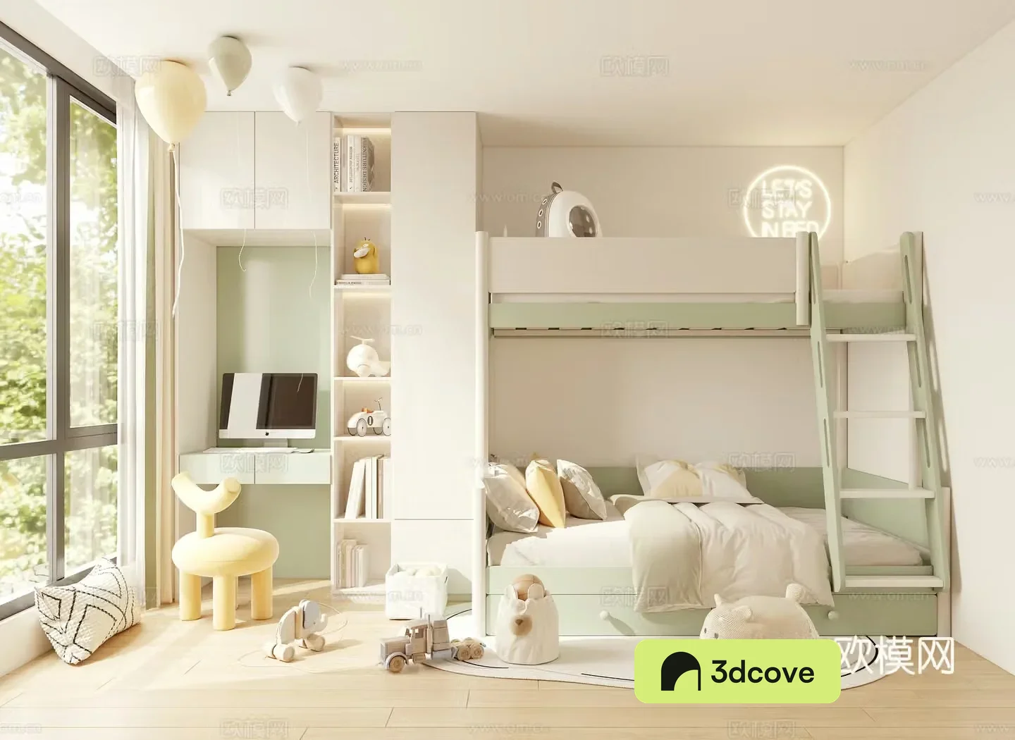 Modern children’s room children’s room bunk multi-functional room