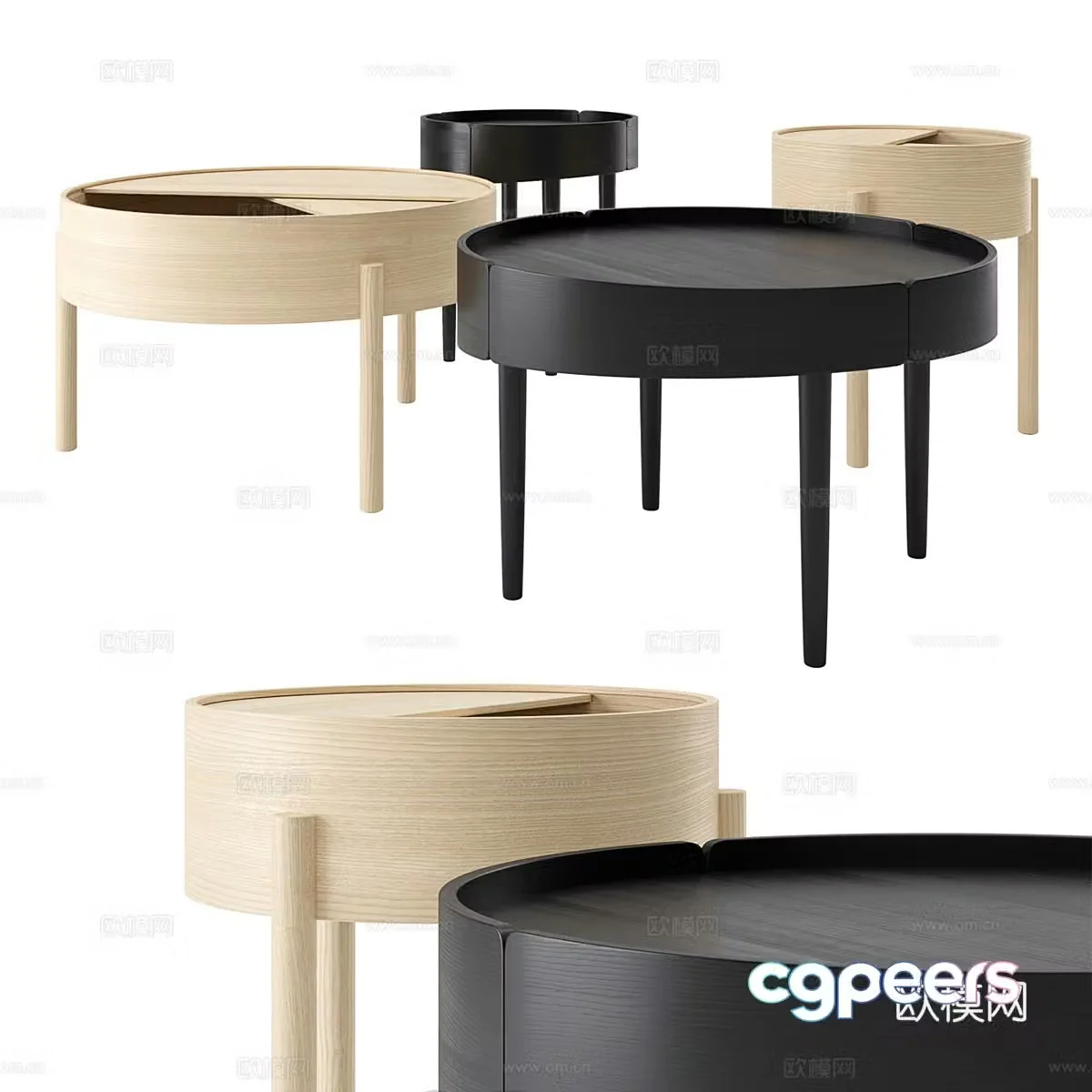 Small coffee table round coffee table 3d model