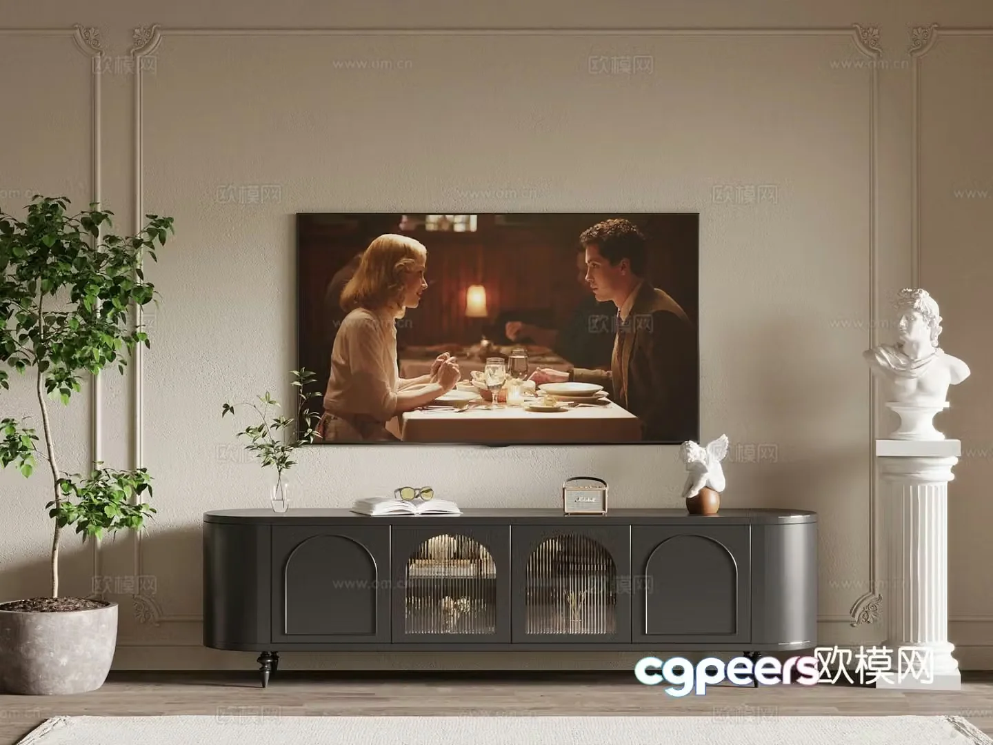 French TV cabinet 3d model