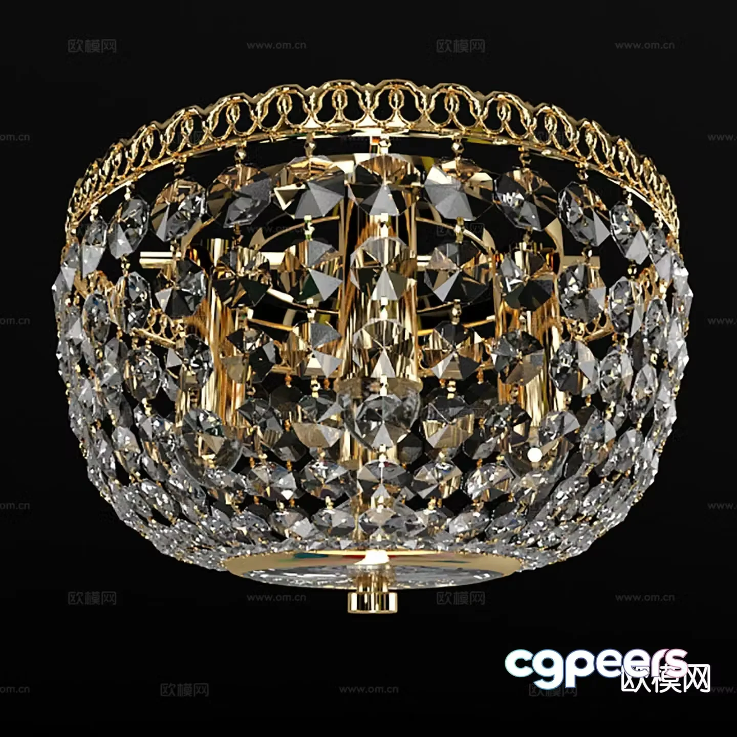 Light luxury crystal lamp hotel lamp 3d model