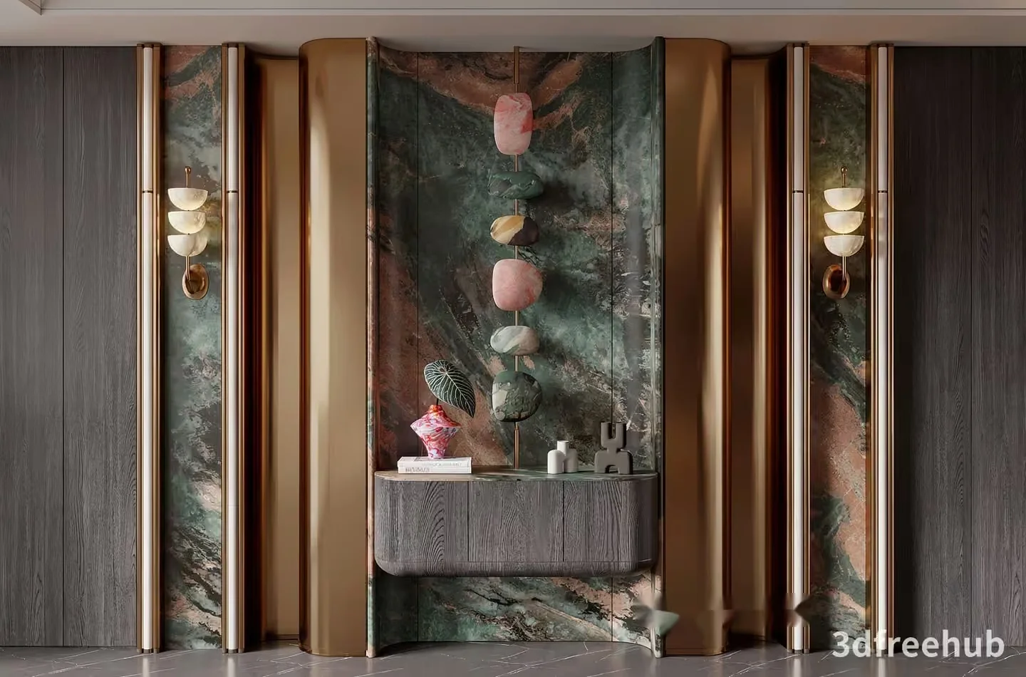 Modern Decorative Wall 3D Model – 21568 – VRAY Render
