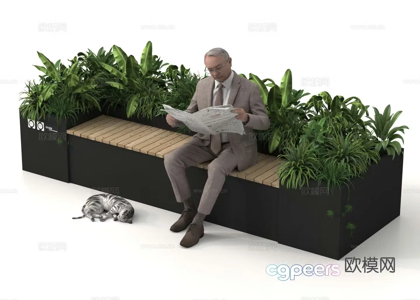 Outdoor landscape chair Landscape chair Park seat Public chair 3d model