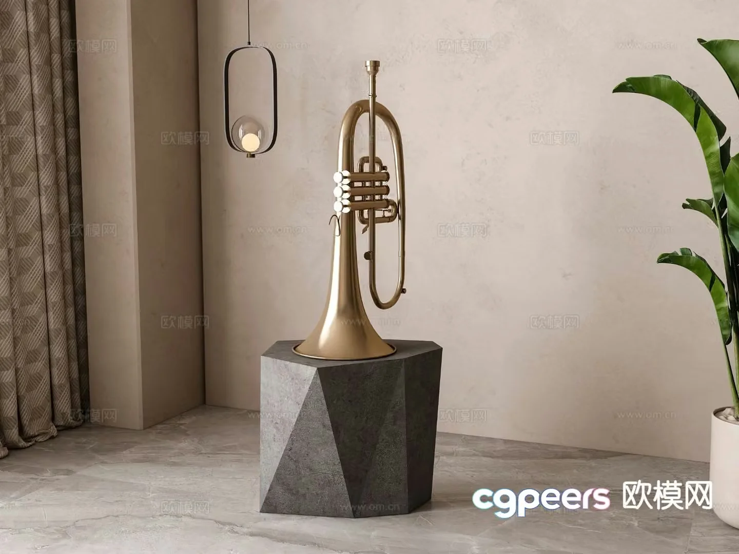 Modern musical instrument sculpture ornaments 3D model