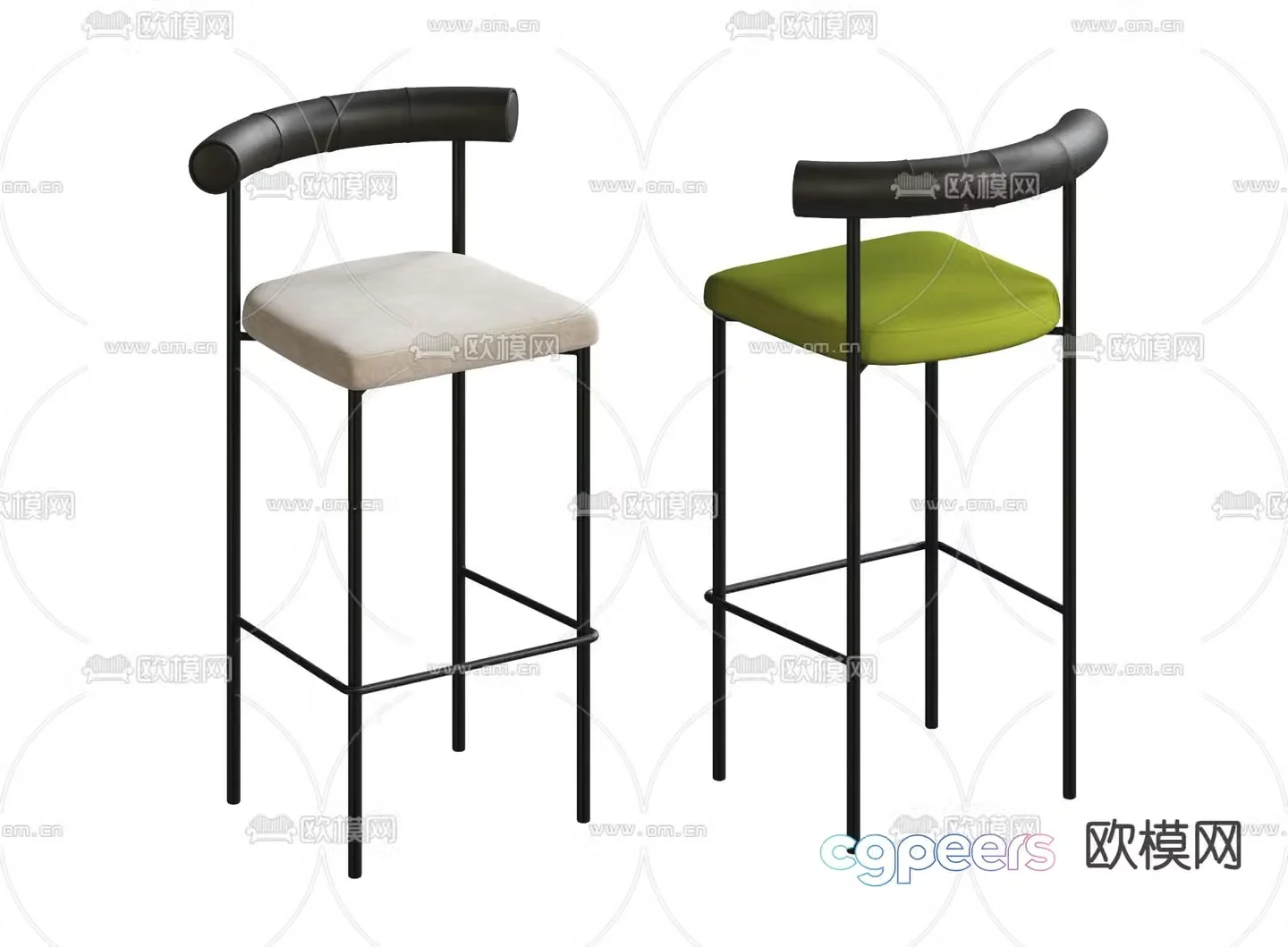 Modern bar stool bar stool high stool 3d model
