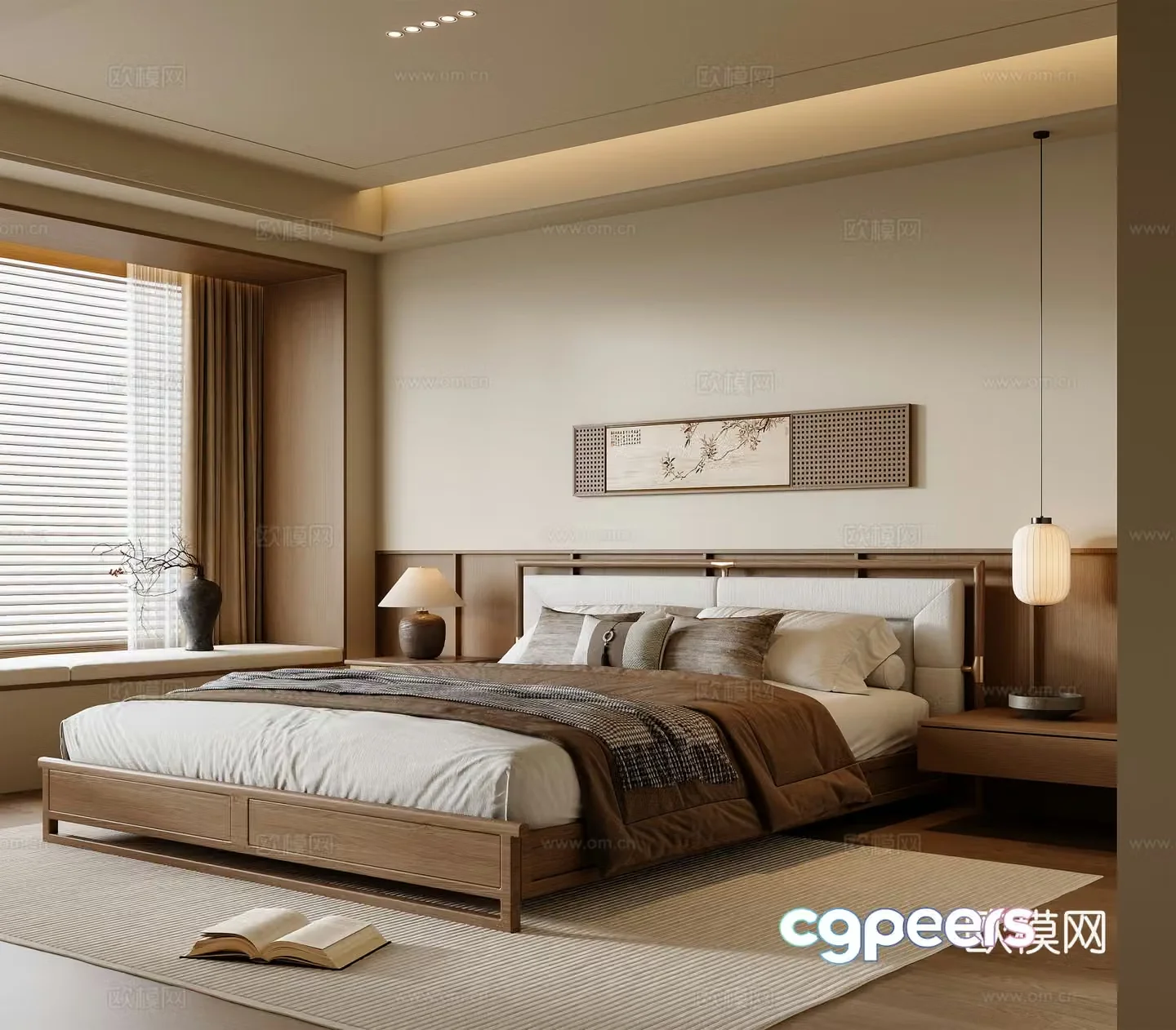 New Chinese style bedroom master bedroom 3d model