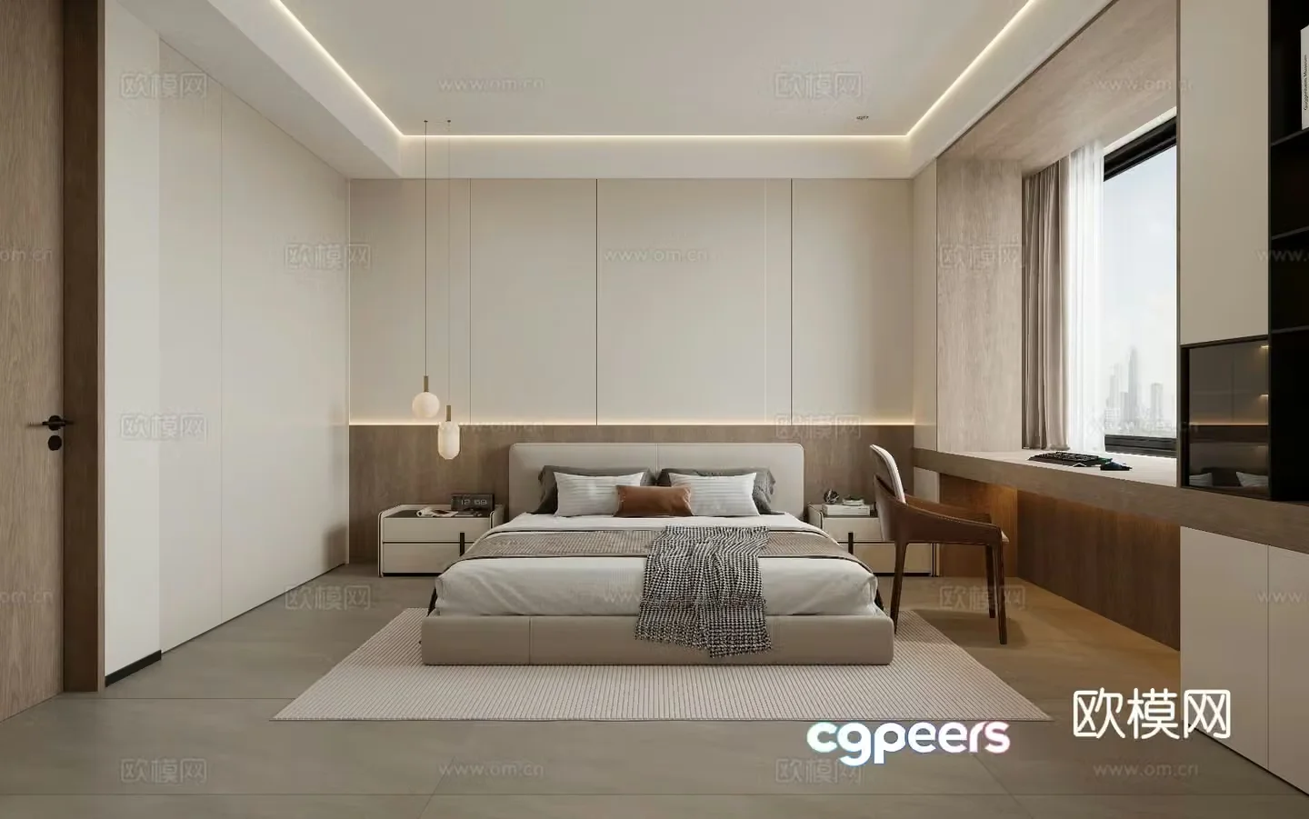 Modern bedroom master bedroom 3d model