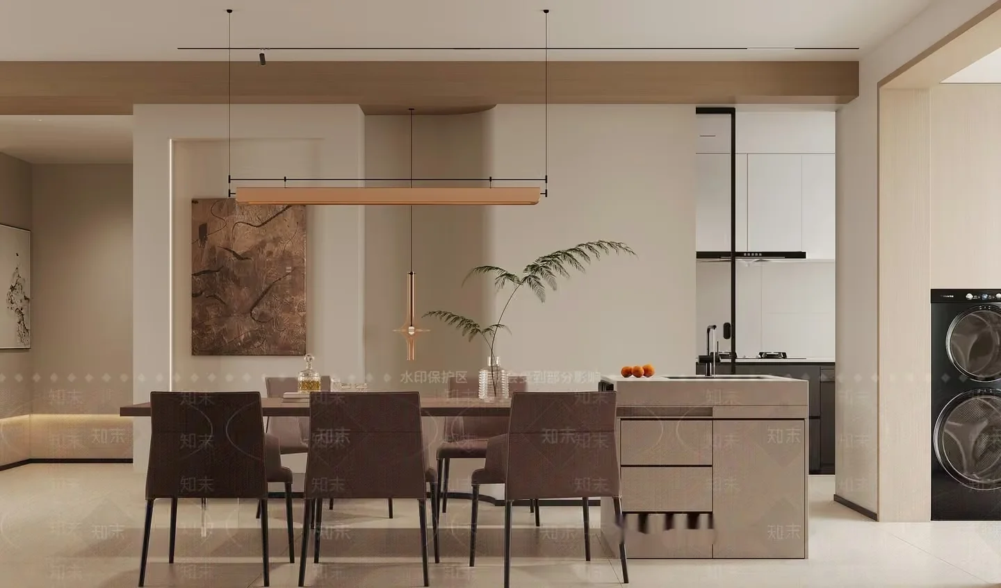 Modern Kitchen Interior 3D Model – 11567 – VRAY Render