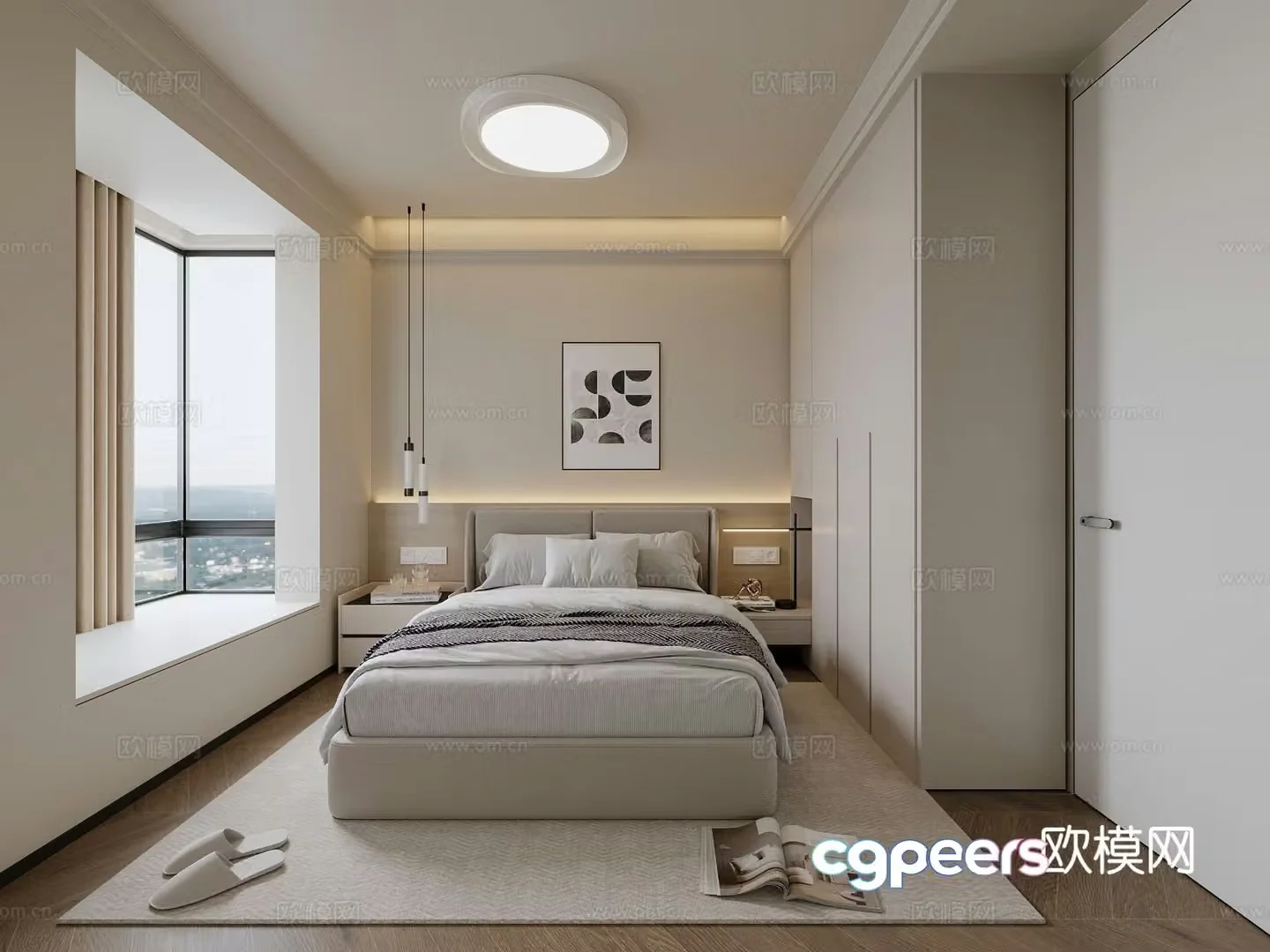 Modern bedroom second bedroom 3d model