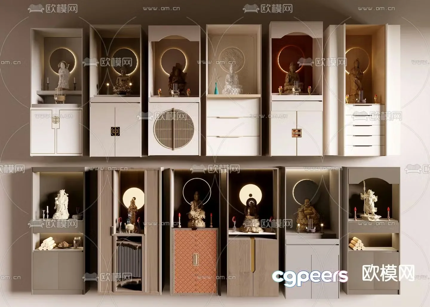 Side cabinet decorative cabinet Buddhist niche cabinet 3d model