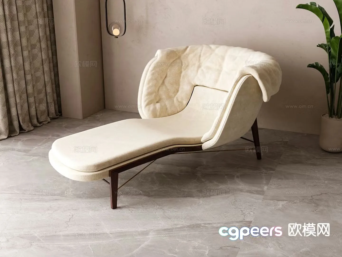 American style lounge chair 3d model