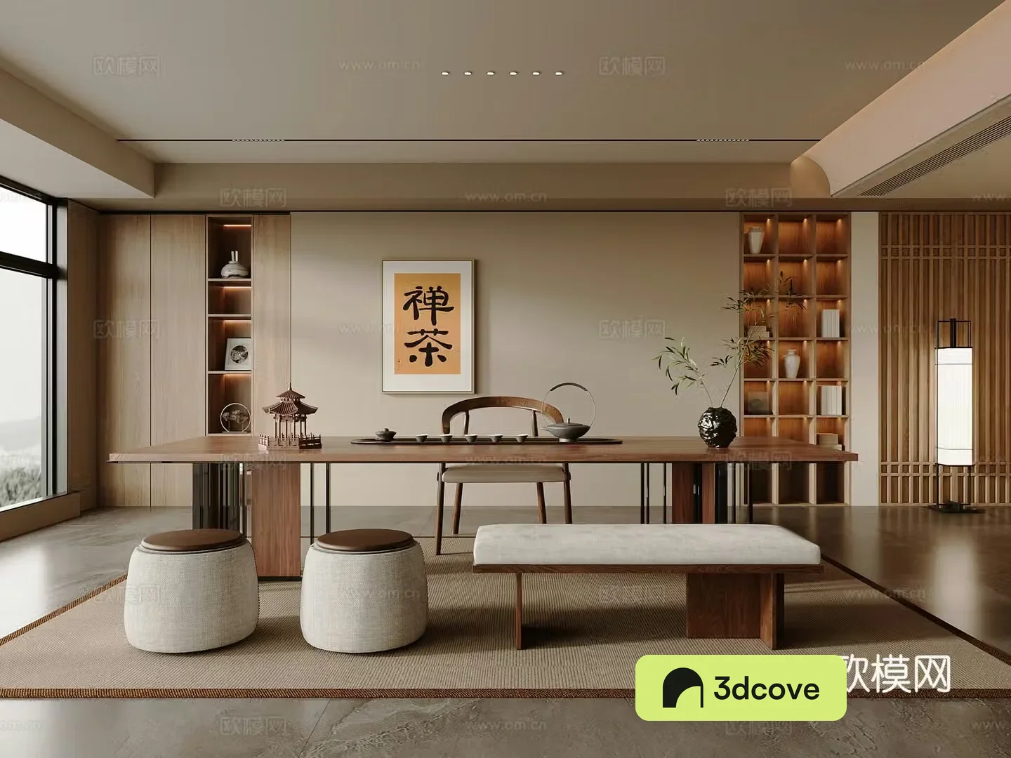 Solid wood tea table and chair combination large table and tea table tea set supplies decorative tea cabinet solid wood single chair