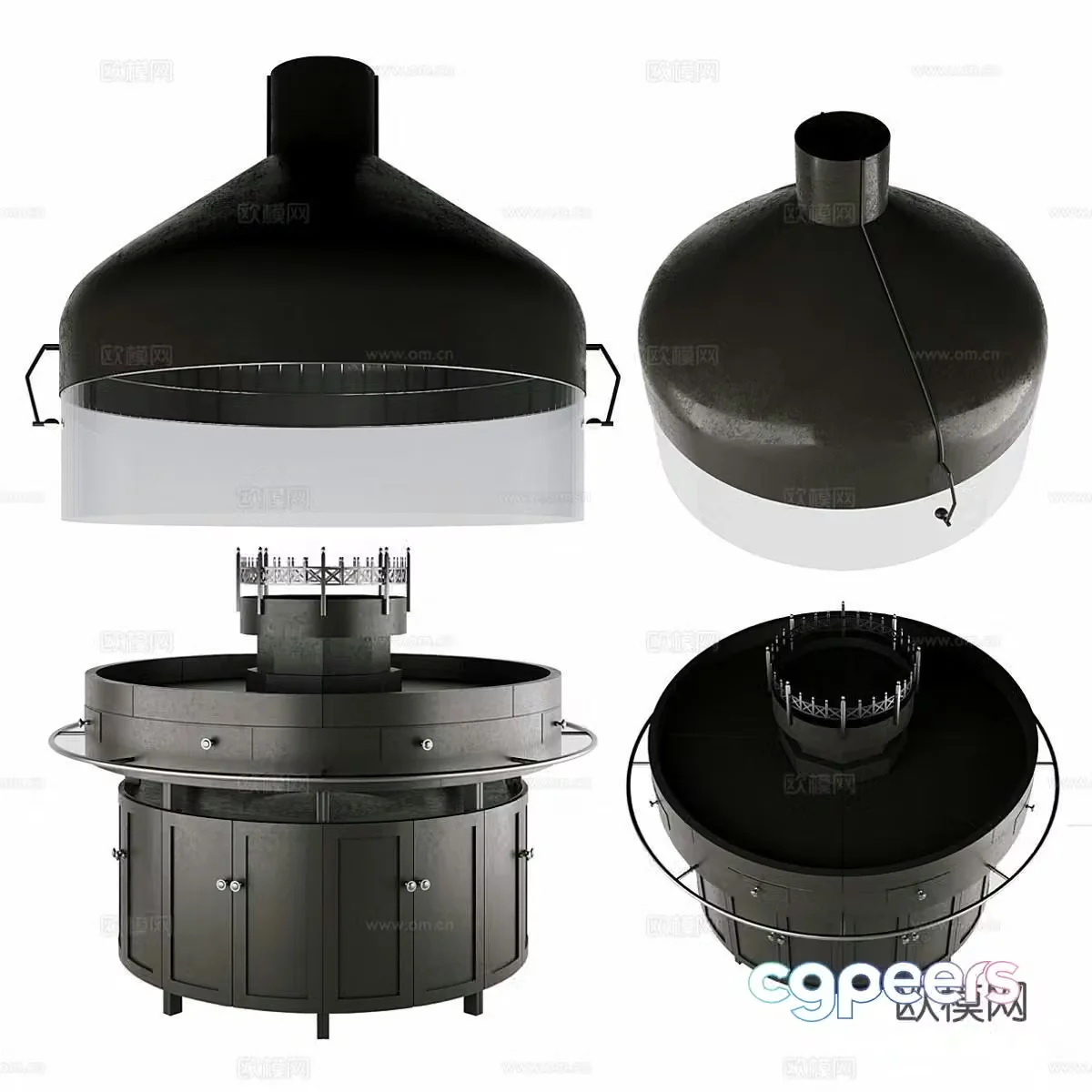 Modern oven BBQ grill BBQ equipment 3D model