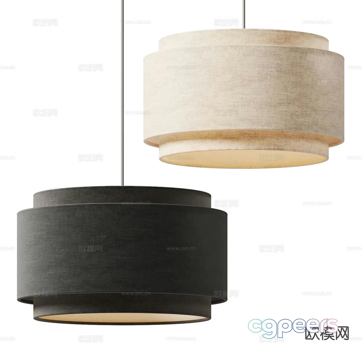 Wasabi fabric chandelier 3d model
