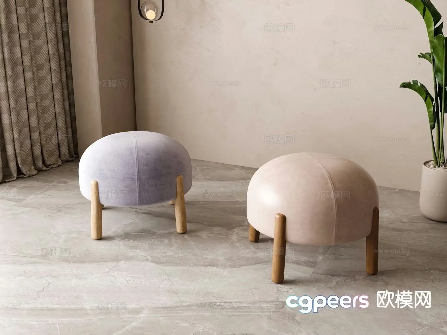 Children’s stool mushroom stool 3d model