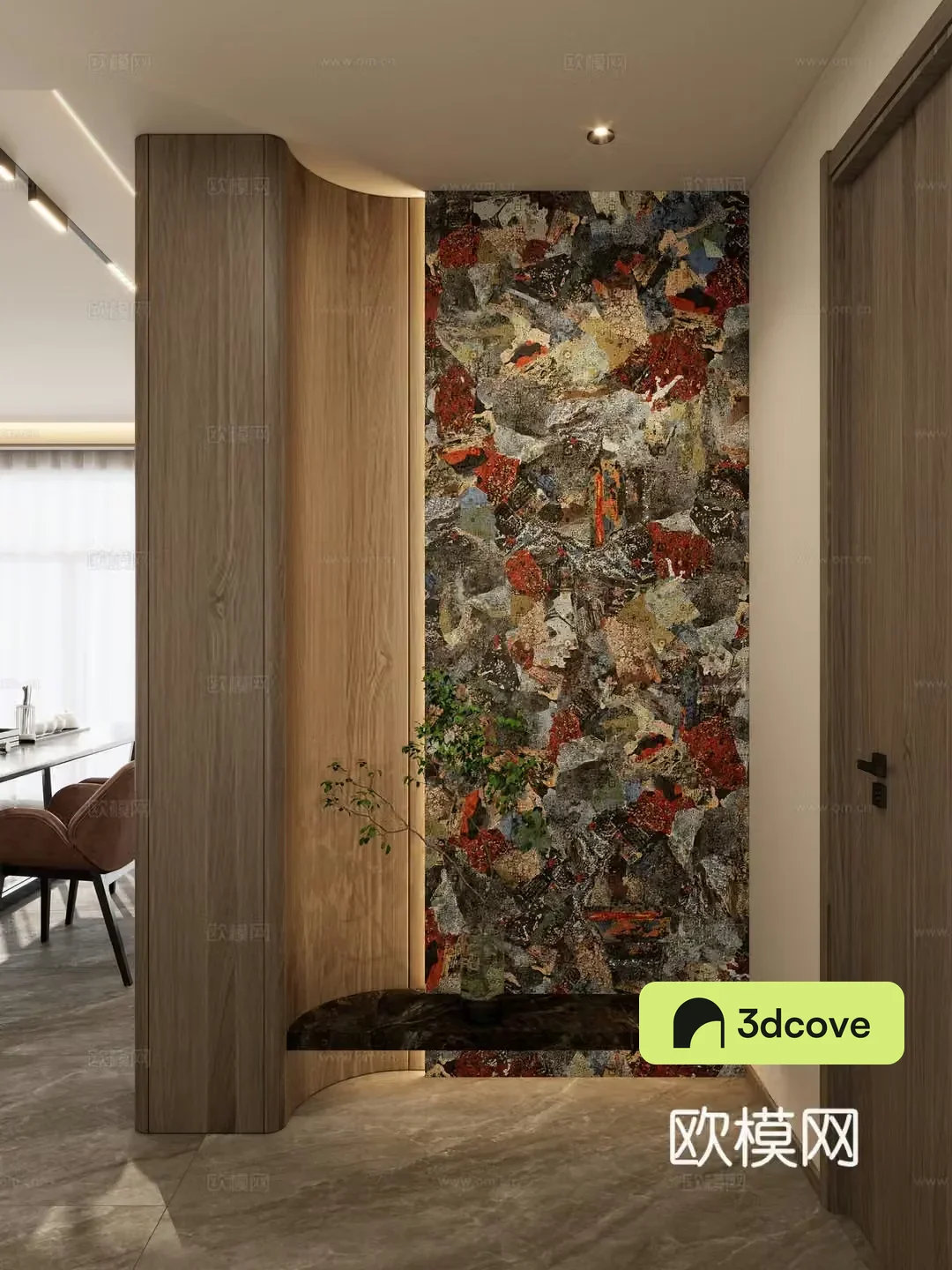 Italian style medieval style artistic rock slab suspended roof arc shape entrance
