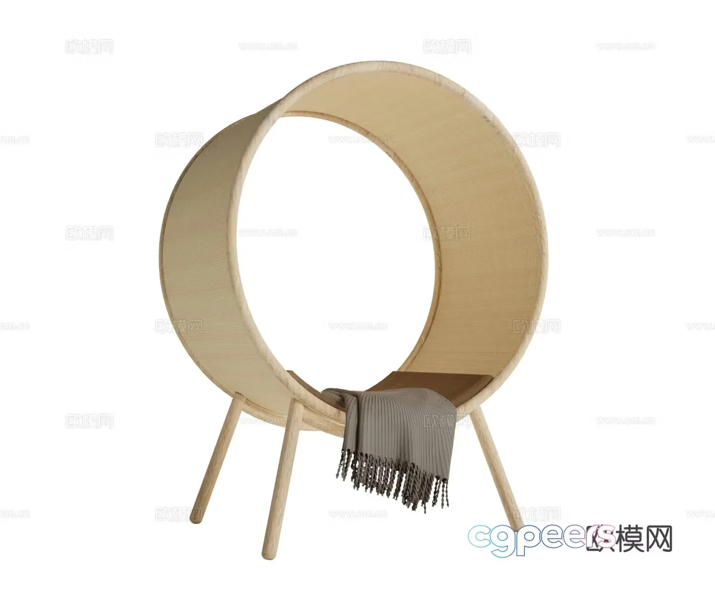 Nordic chair round leisure chair 3d model