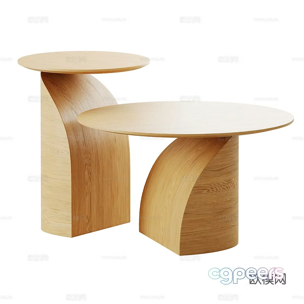 Modern corner table round table 3d model