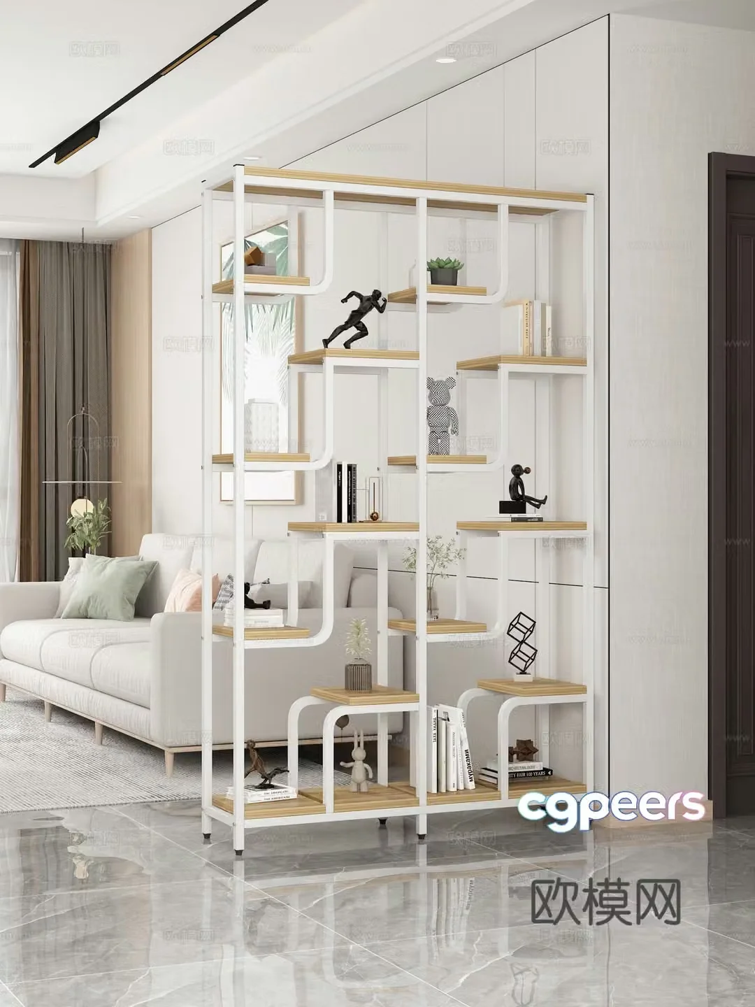 Partition Storage rack Porch rack Multi-layer storage rack Ornament combination 3D model
