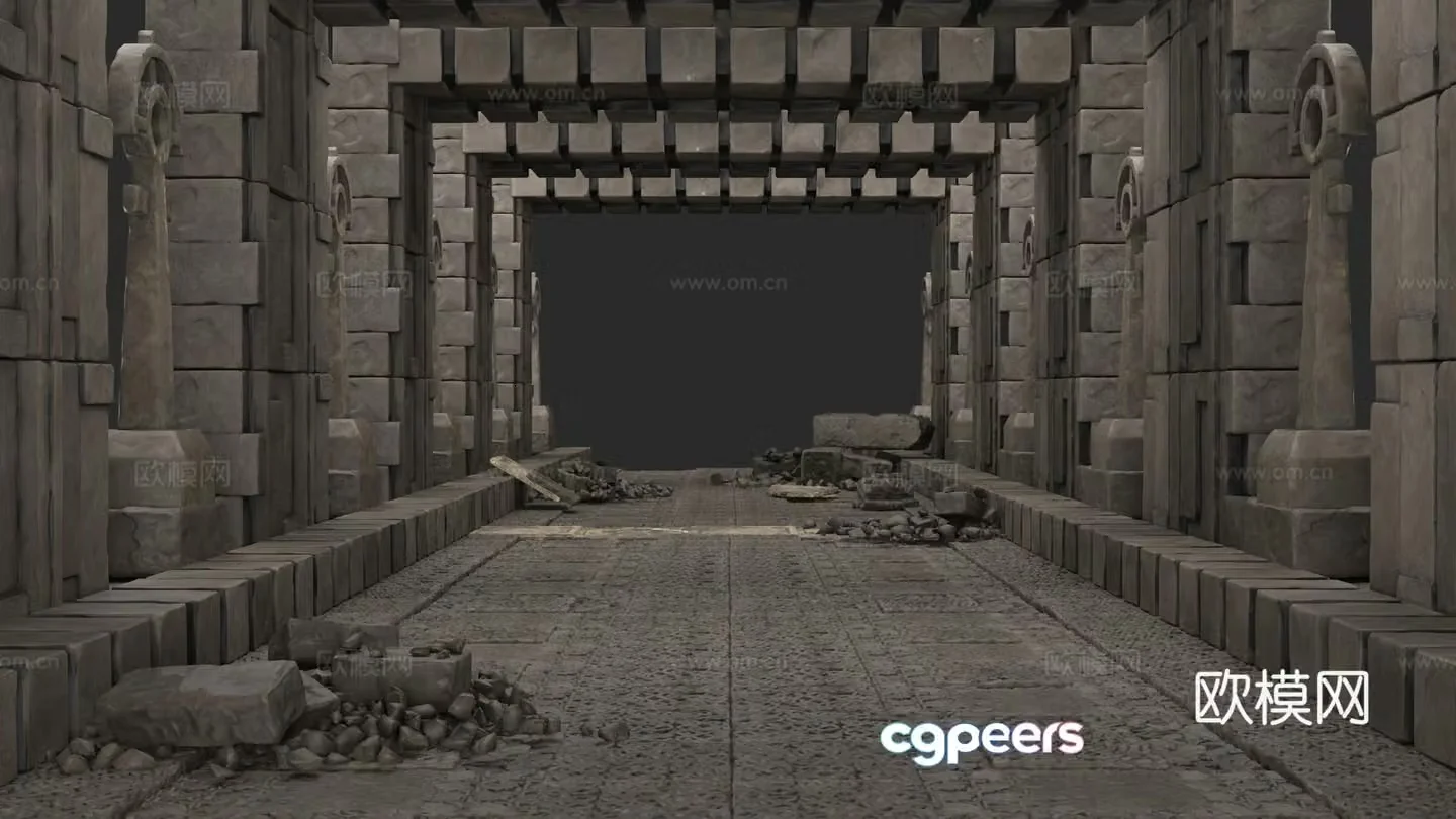 Rock corridor 3d model