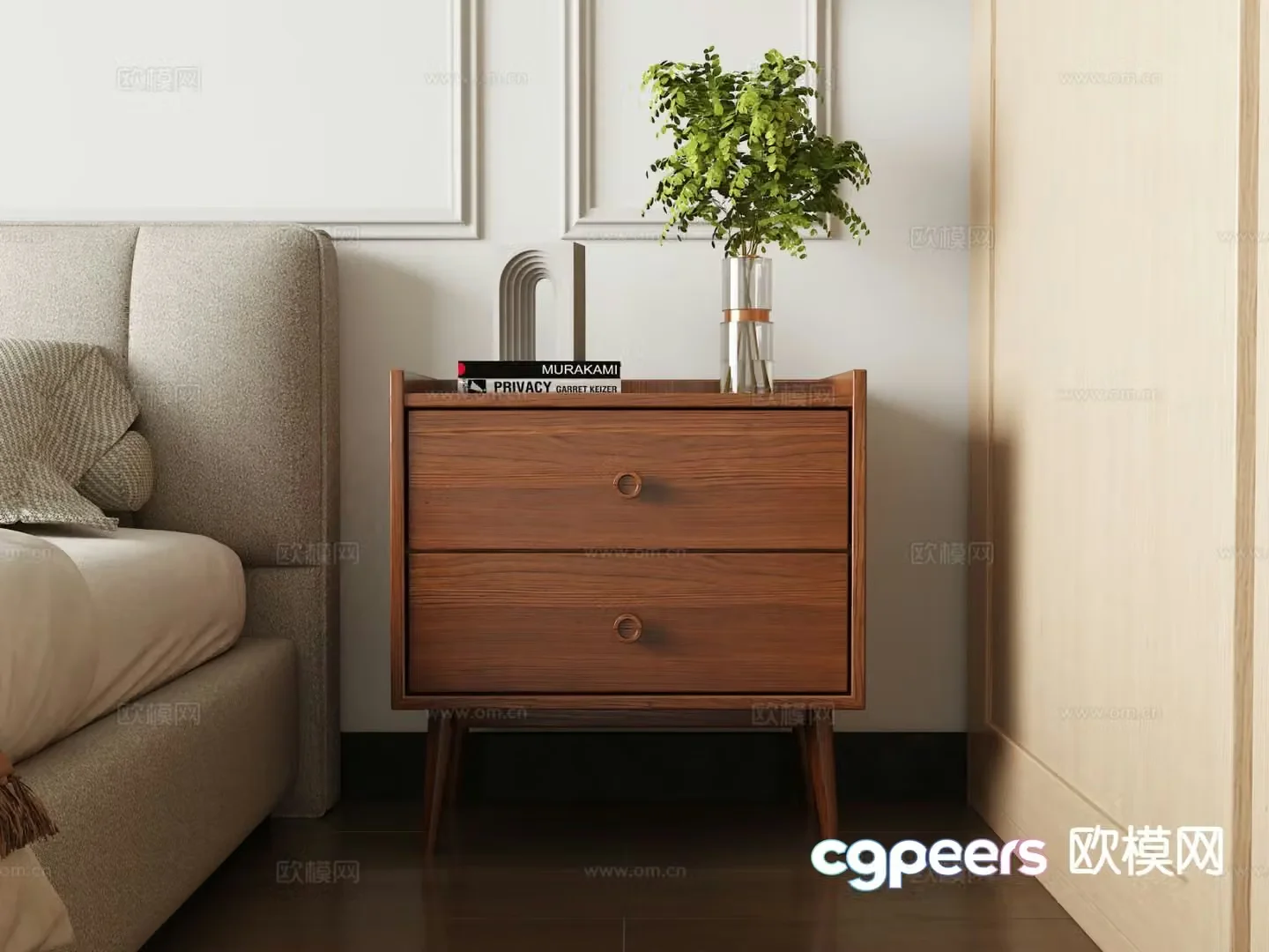 Modern bedside table 3d model
